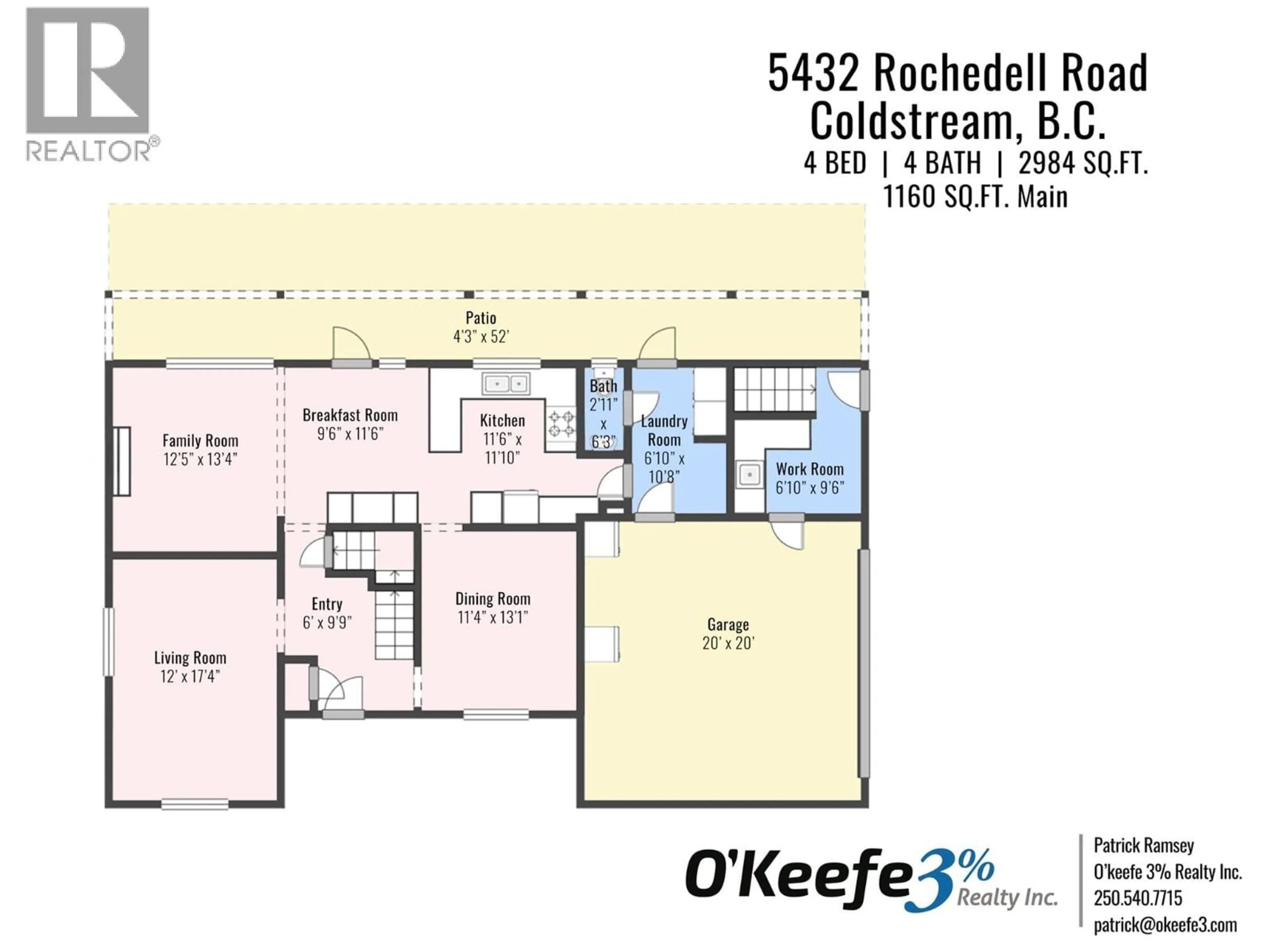 Floor plan for 5432 ROCHDELL ROAD, Coldstream British Columbia V1B3E8