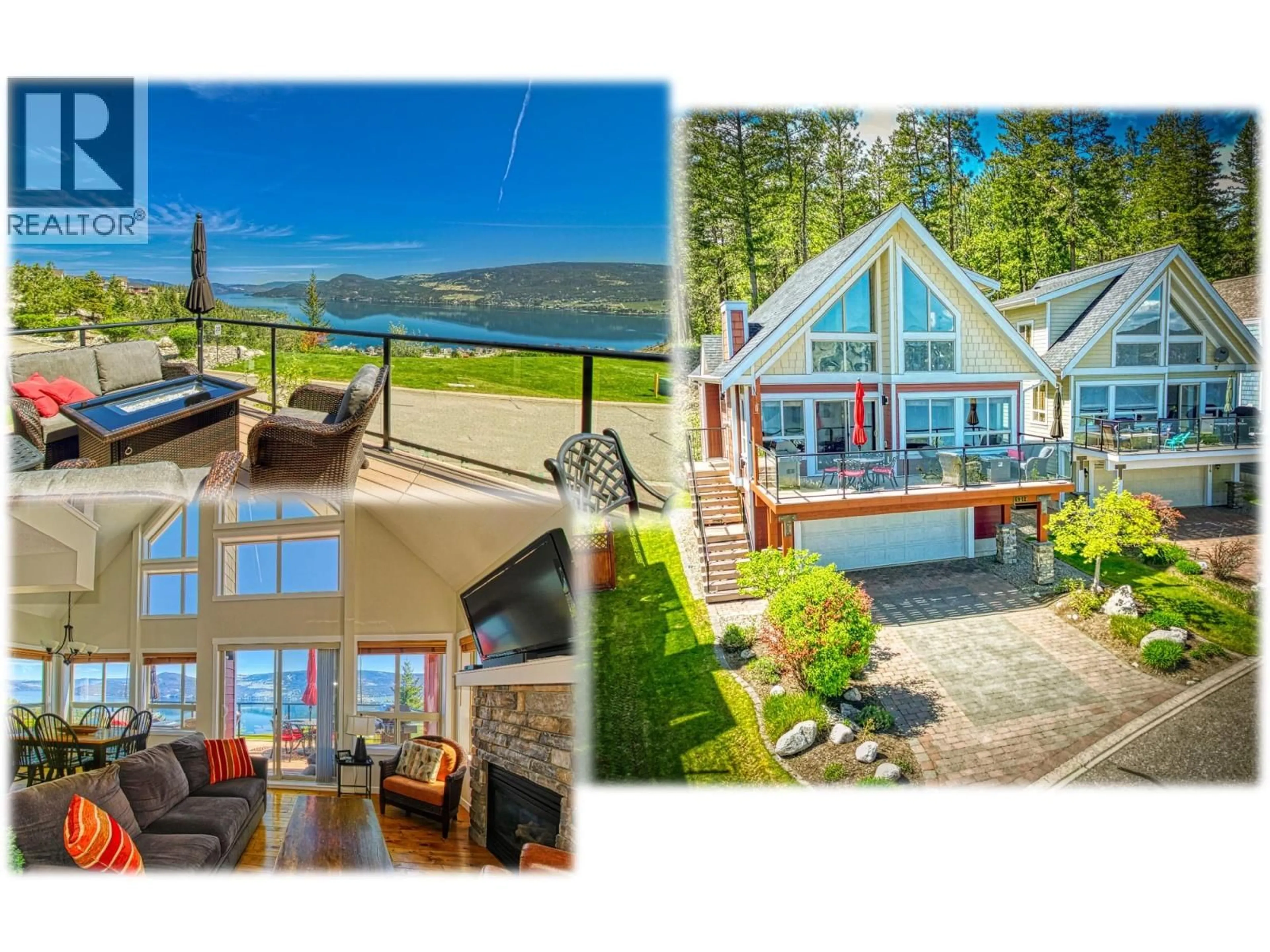 A pic from outside/outdoor area/front of a property/back of a property/a pic from drone, water/lake/river/ocean view for 388 - 6912 TERAZONA DRIVE, Kelowna British Columbia V1Z3R8