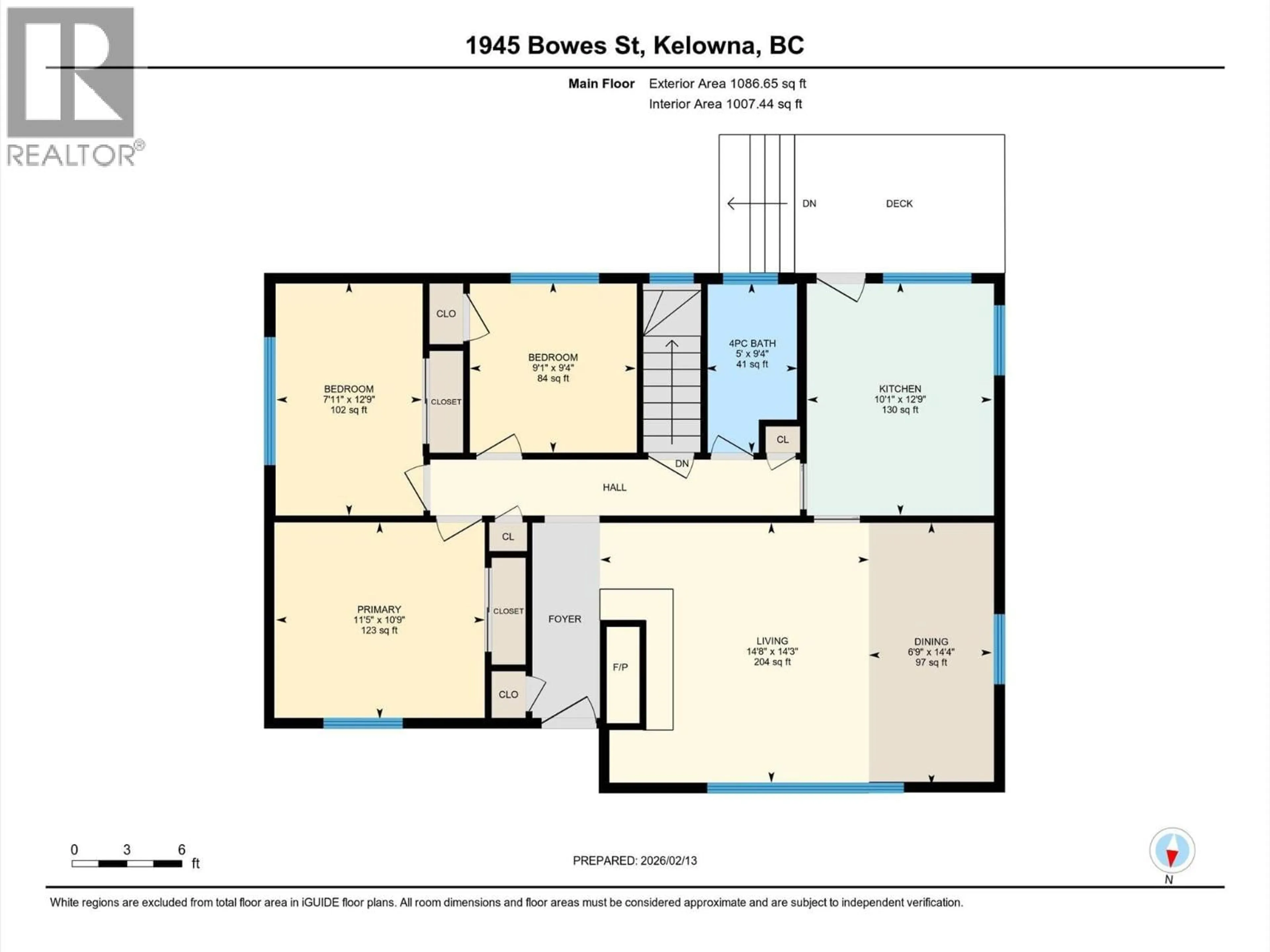 Floor plan for 1945 BOWES STREET, Kelowna British Columbia V1Y3C2