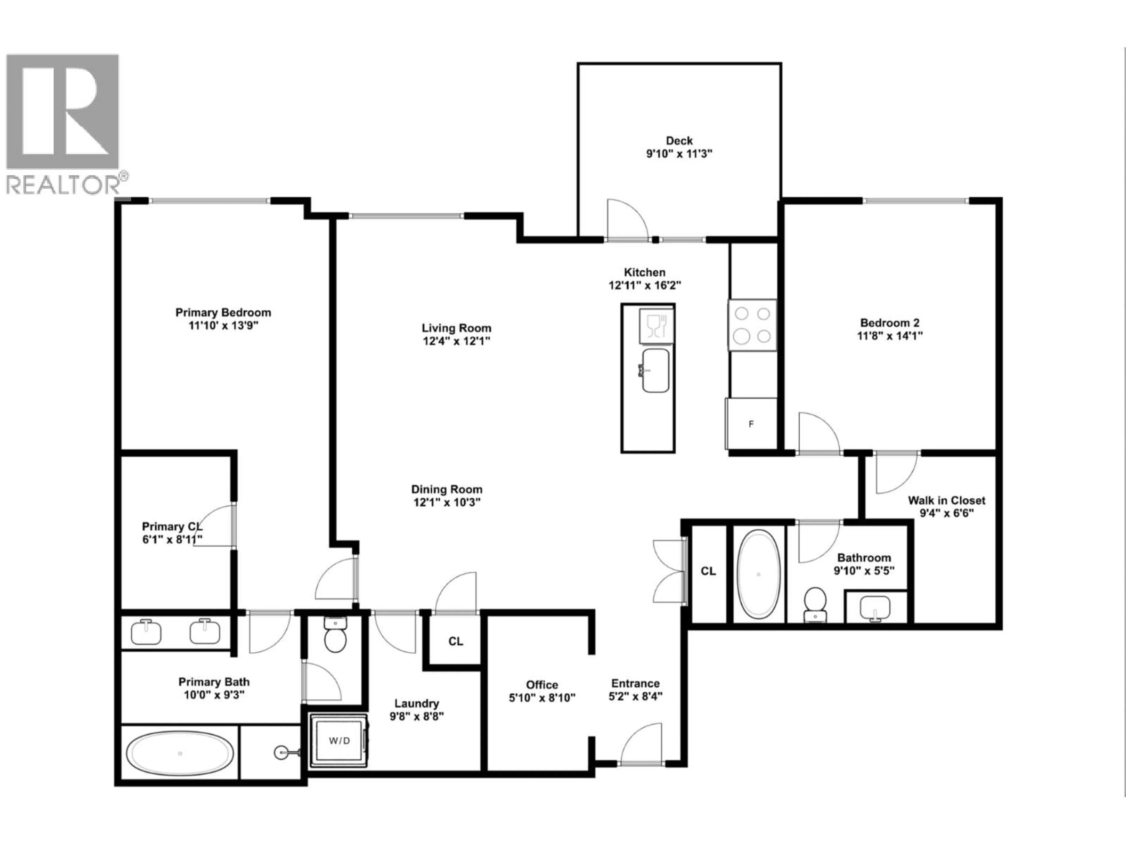Floor plan for 410 - 1160 BERNARD AVENUE, Kelowna British Columbia V1Y6R2