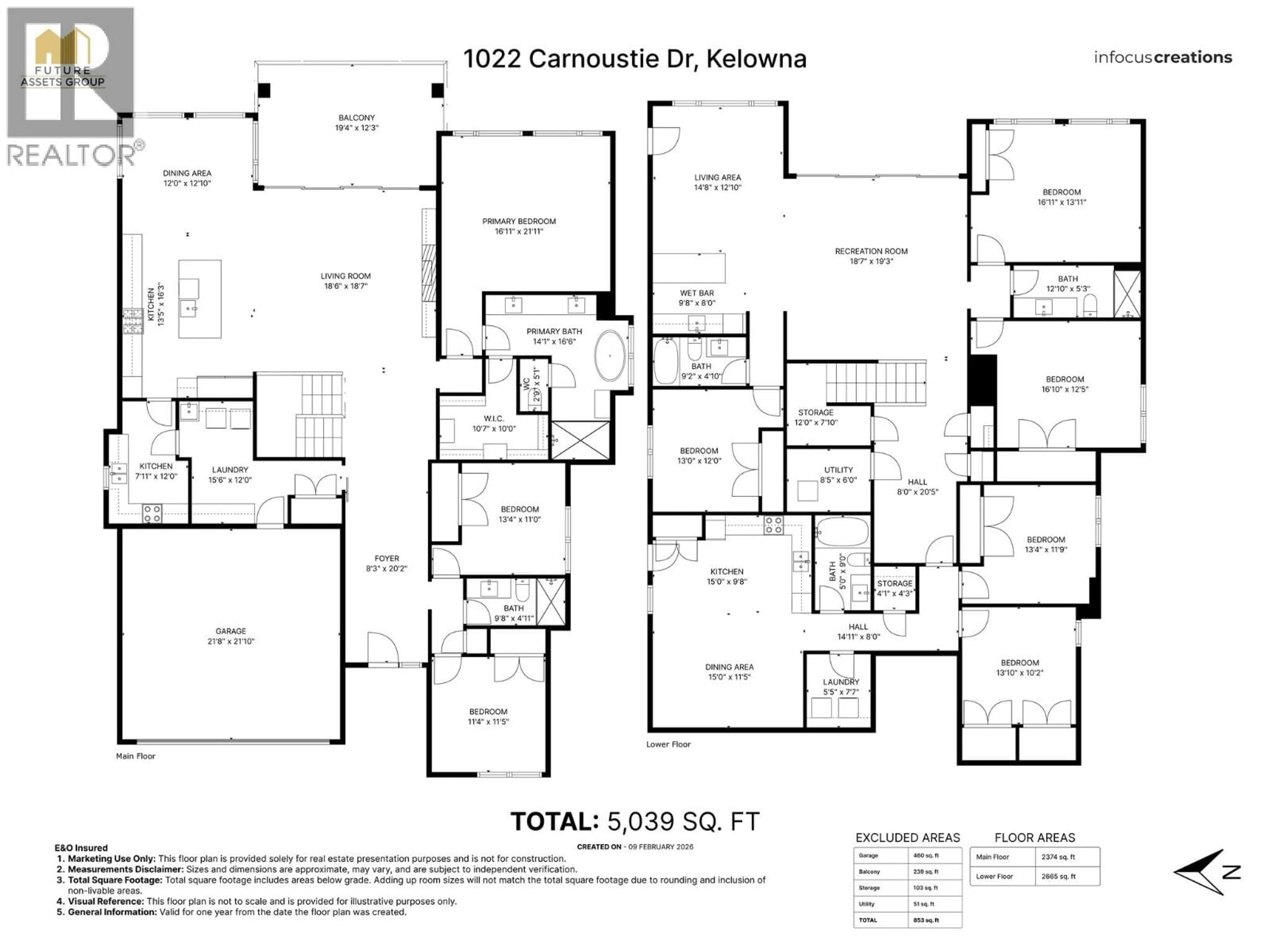 Floor plan for 1022 CARNOUSTIE DRIVE, Kelowna British Columbia V1P0A3