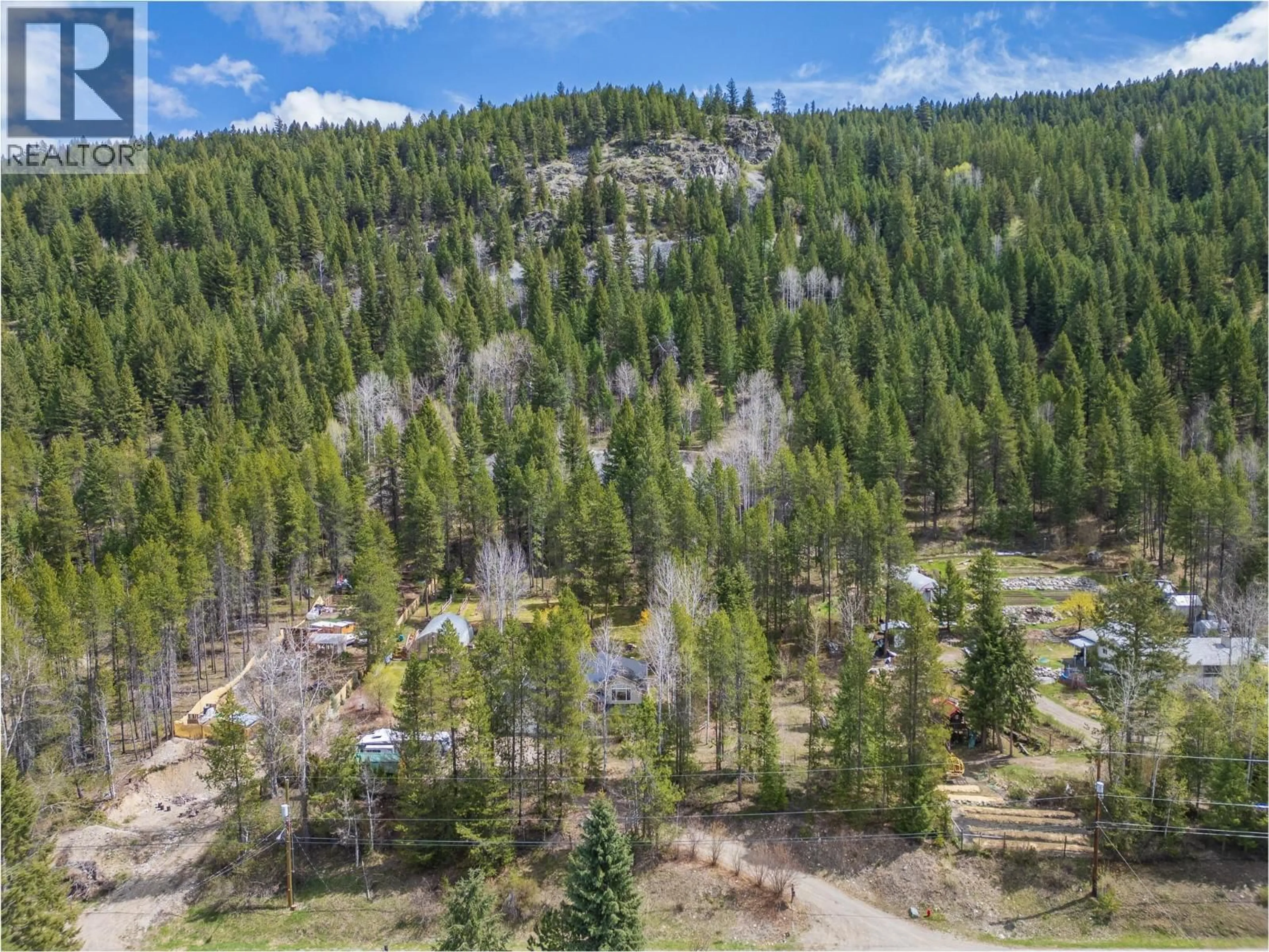 A pic from outside/outdoor area/front of a property/back of a property/a pic from drone, forest/trees view for 610 STRATHMORE AVENUE, Greenwood British Columbia V0H1J0