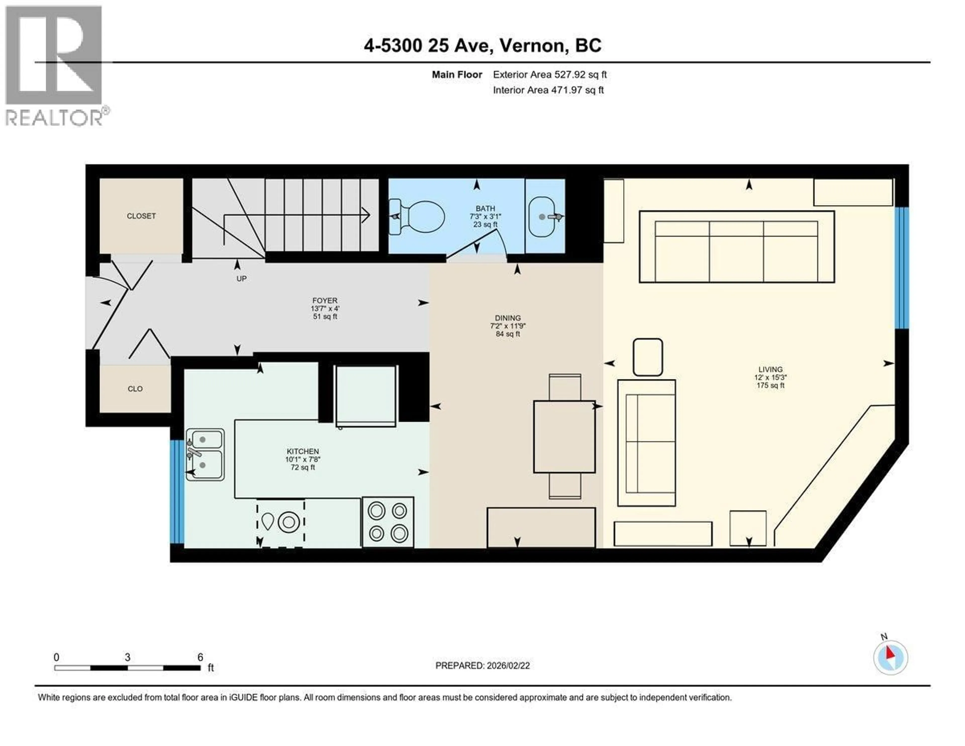 Floor plan for 4 - 5300 25 AVENUE, Vernon British Columbia V1T6R4