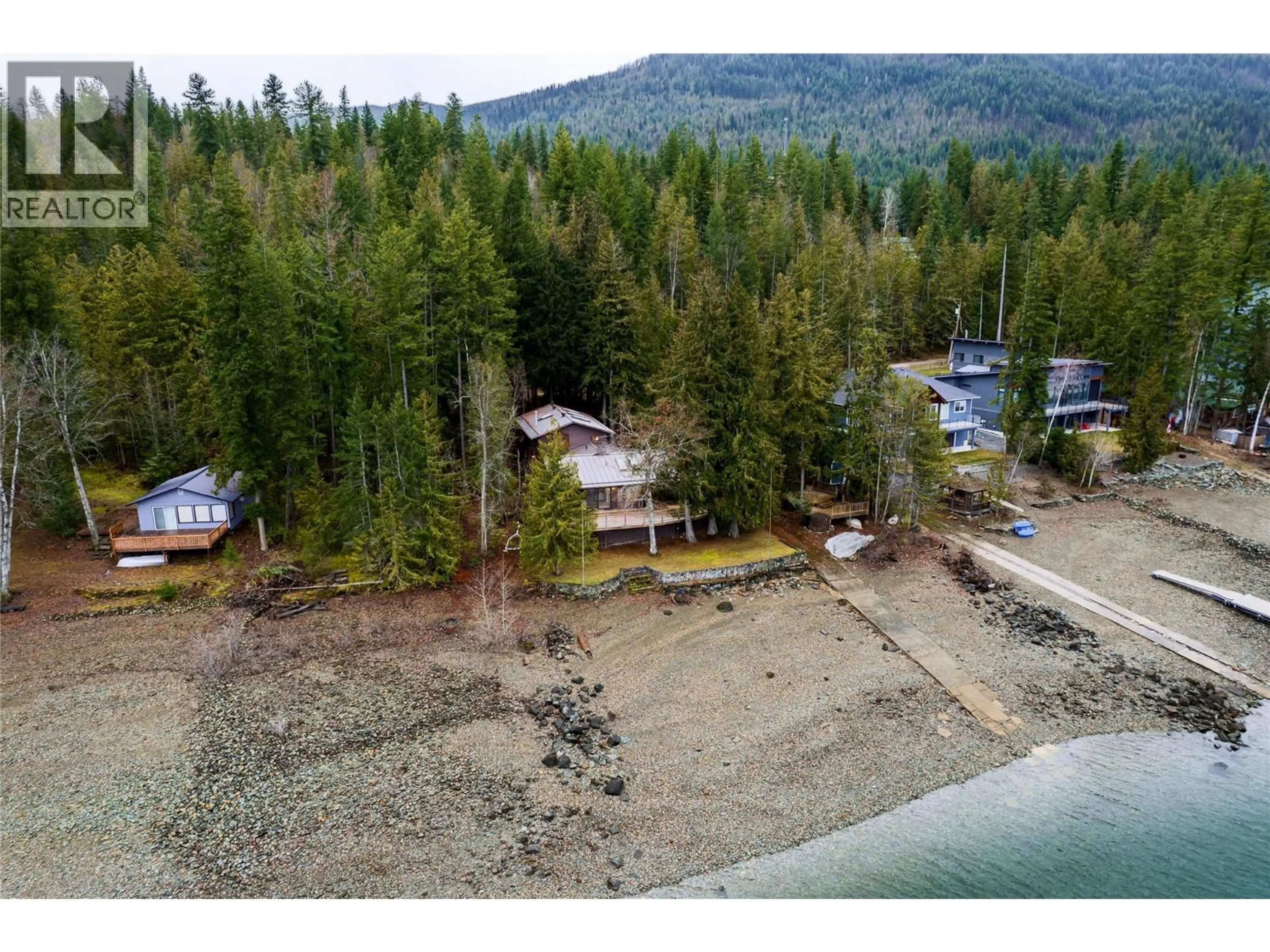 A pic from outside/outdoor area/front of a property/back of a property/a pic from drone, water/lake/river/ocean view for 4119 REID ROAD, Eagle Bay British Columbia V0E1T0