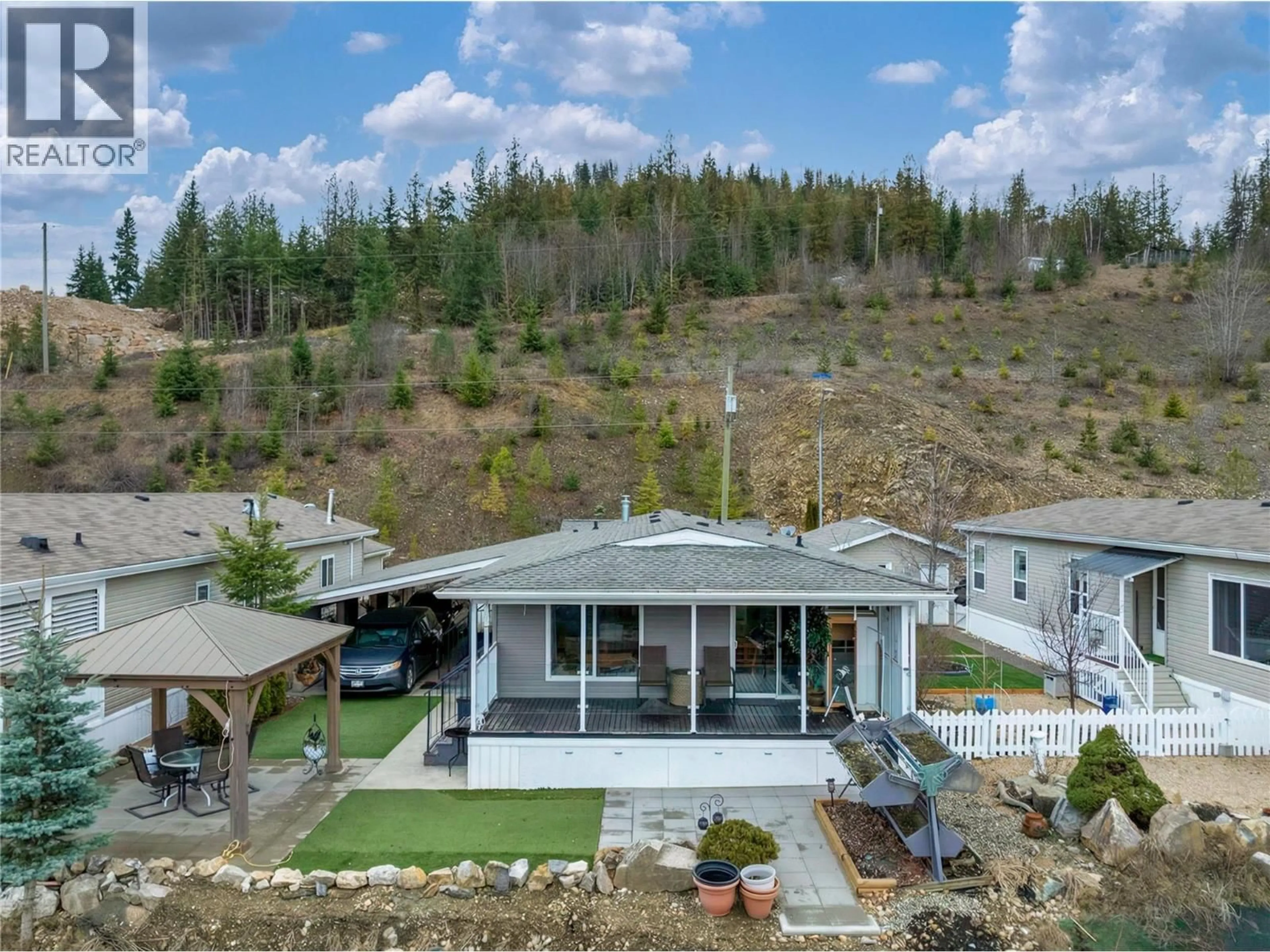 A pic from outside/outdoor area/front of a property/back of a property/a pic from drone, mountain view for 72 - 1885 TAPPEN NOTCH HILL ROAD ROAD, Tappen British Columbia V0E2X0