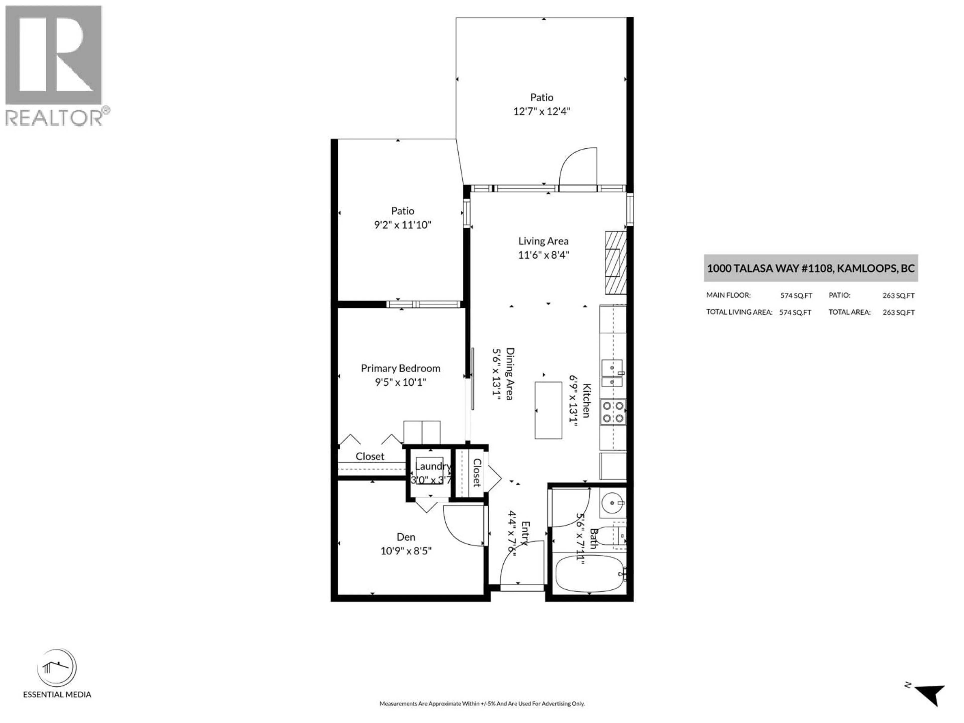 Floor plan for 1108 - 1000 TALASA WAY, Kamloops British Columbia V2H0C2