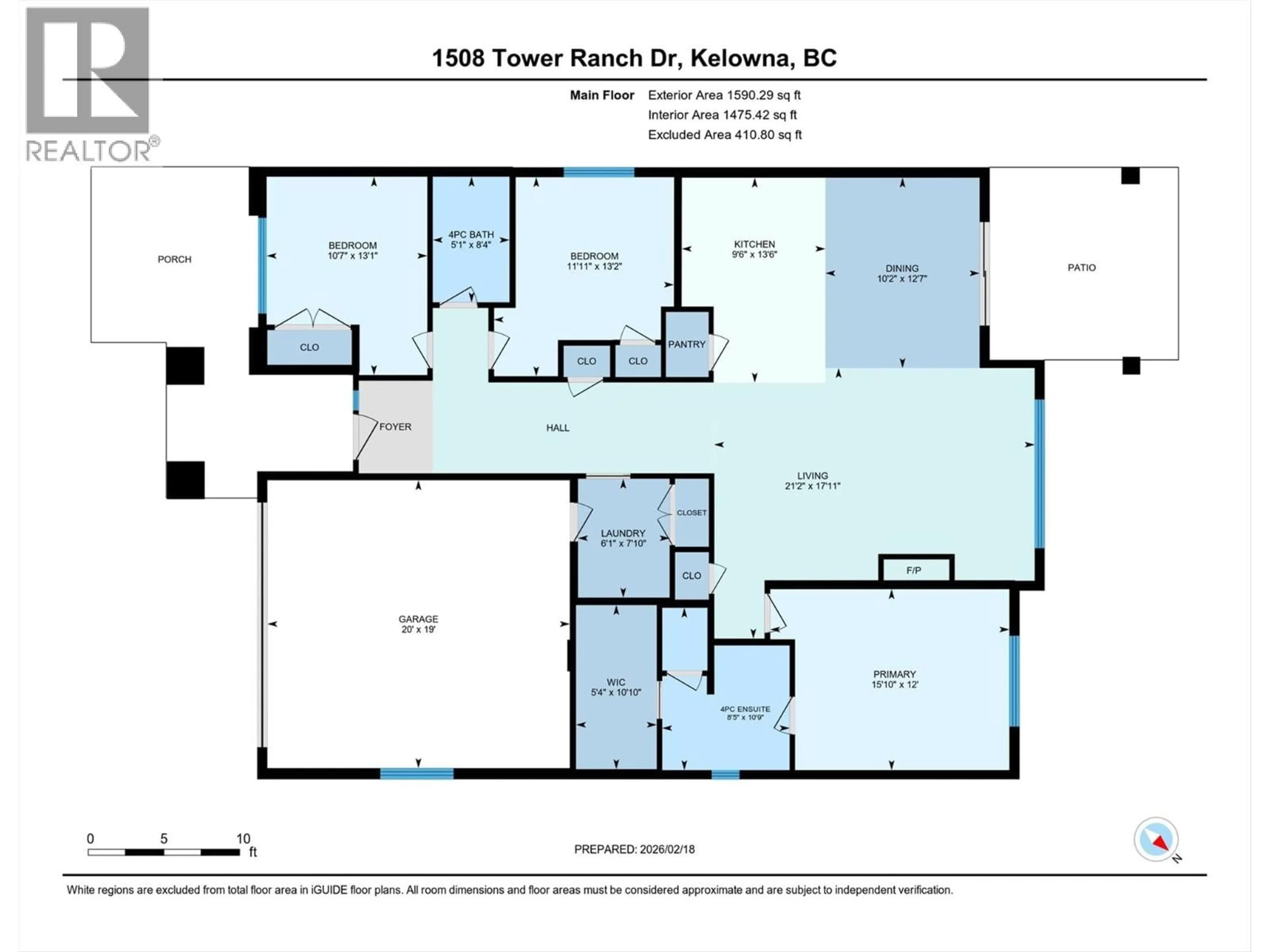 Floor plan for 1508 TOWER RANCH DRIVE, Kelowna British Columbia V1P1T8