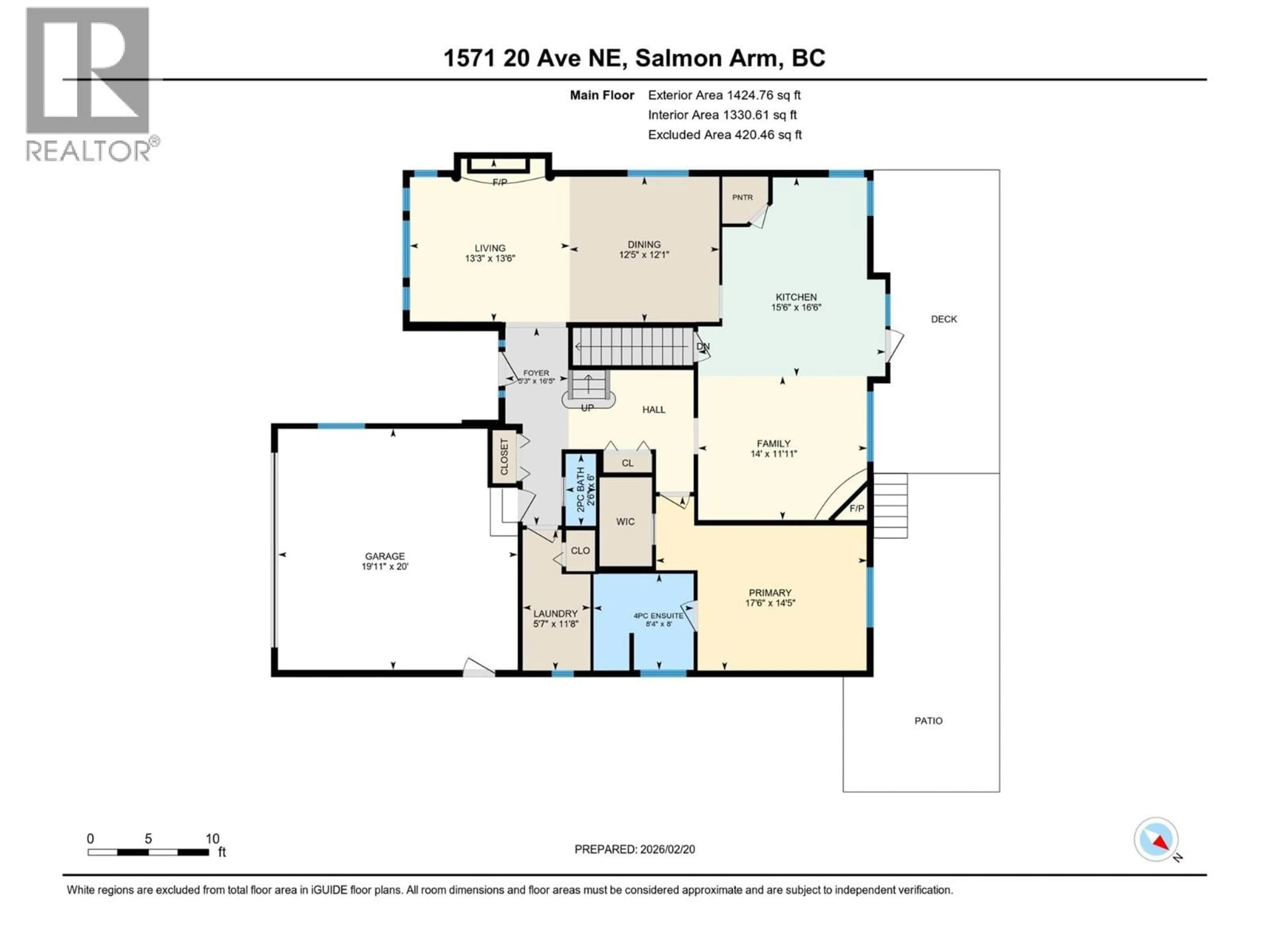 Floor plan for 1571 20 AVENUE NORTHEAST, Salmon Arm British Columbia V1E3X8