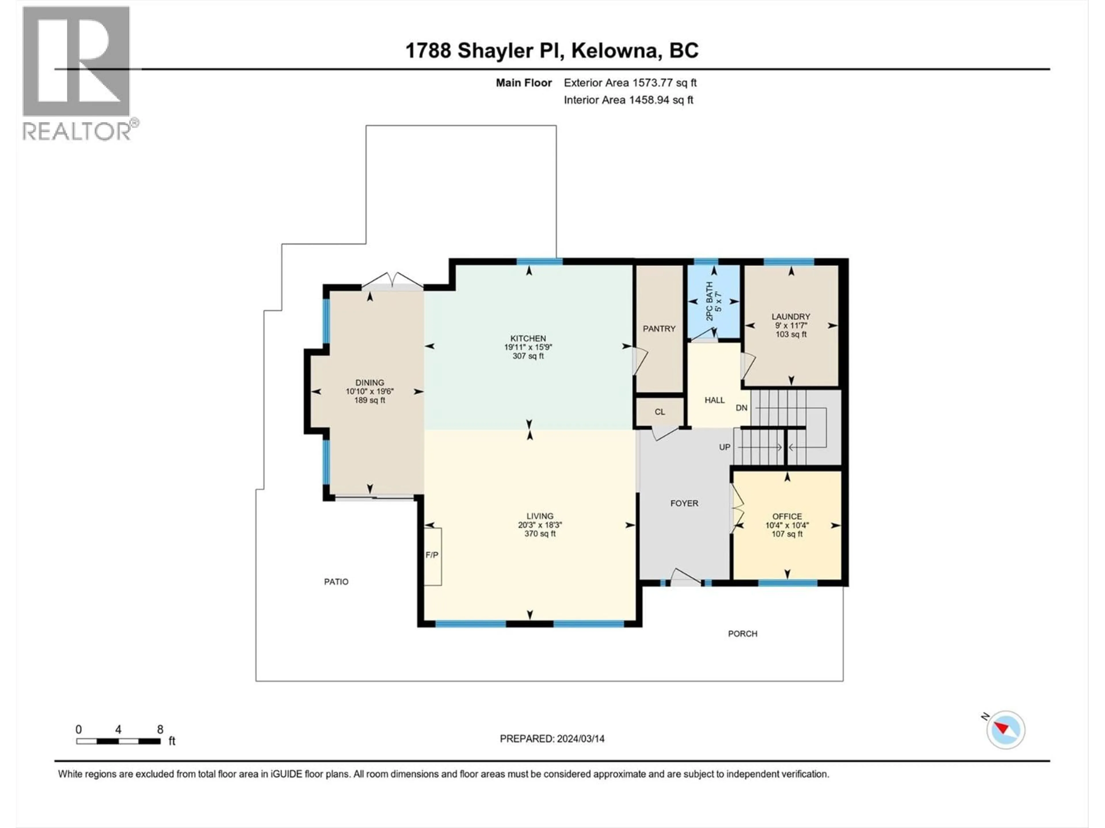 Floor plan for 1788 SHAYLER PLACE, Kelowna British Columbia V1V2R1