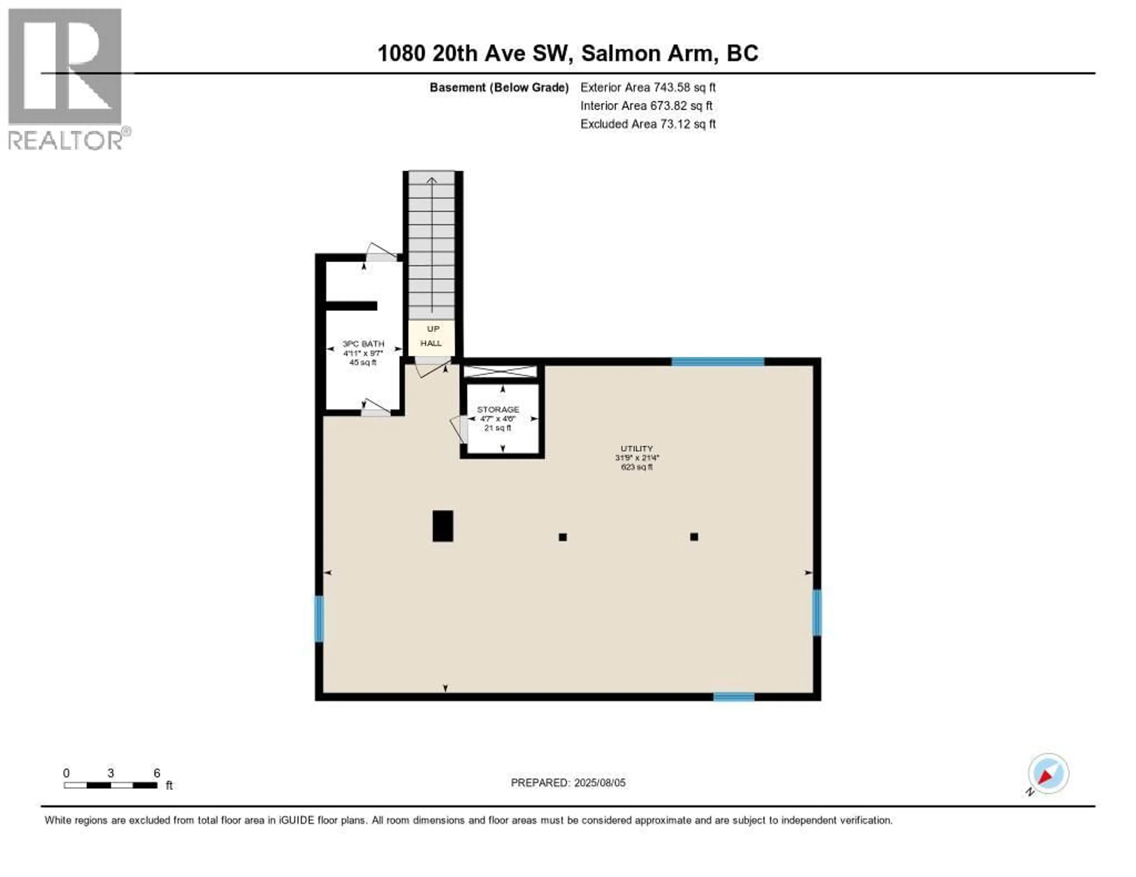 Floor plan for 1080 20 AVENUE SOUTHWEST, Salmon Arm British Columbia V1E1L6