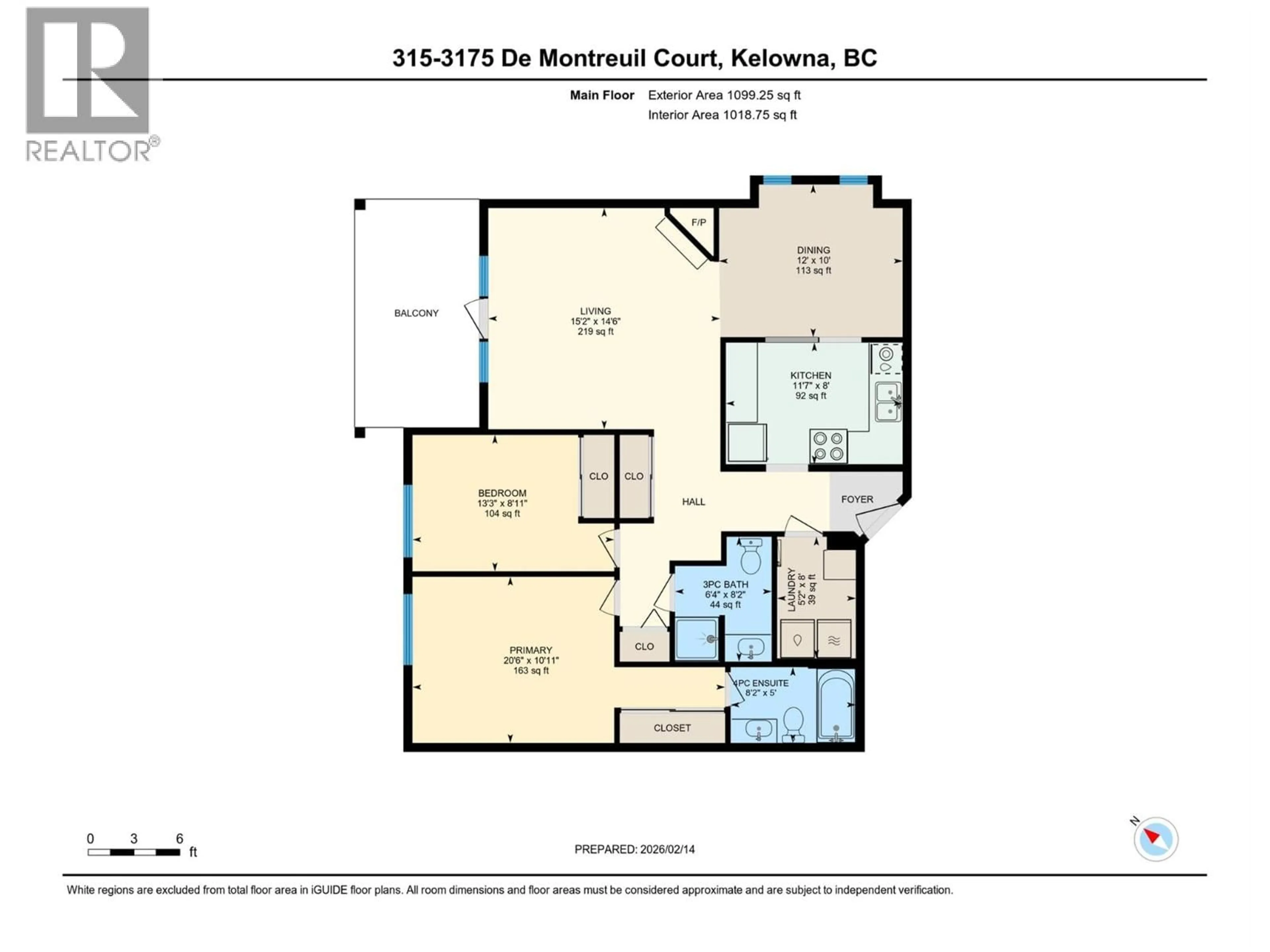 Floor plan for 315 - 3175 DE MONTREUIL COURT, Kelowna British Columbia V1W3W2