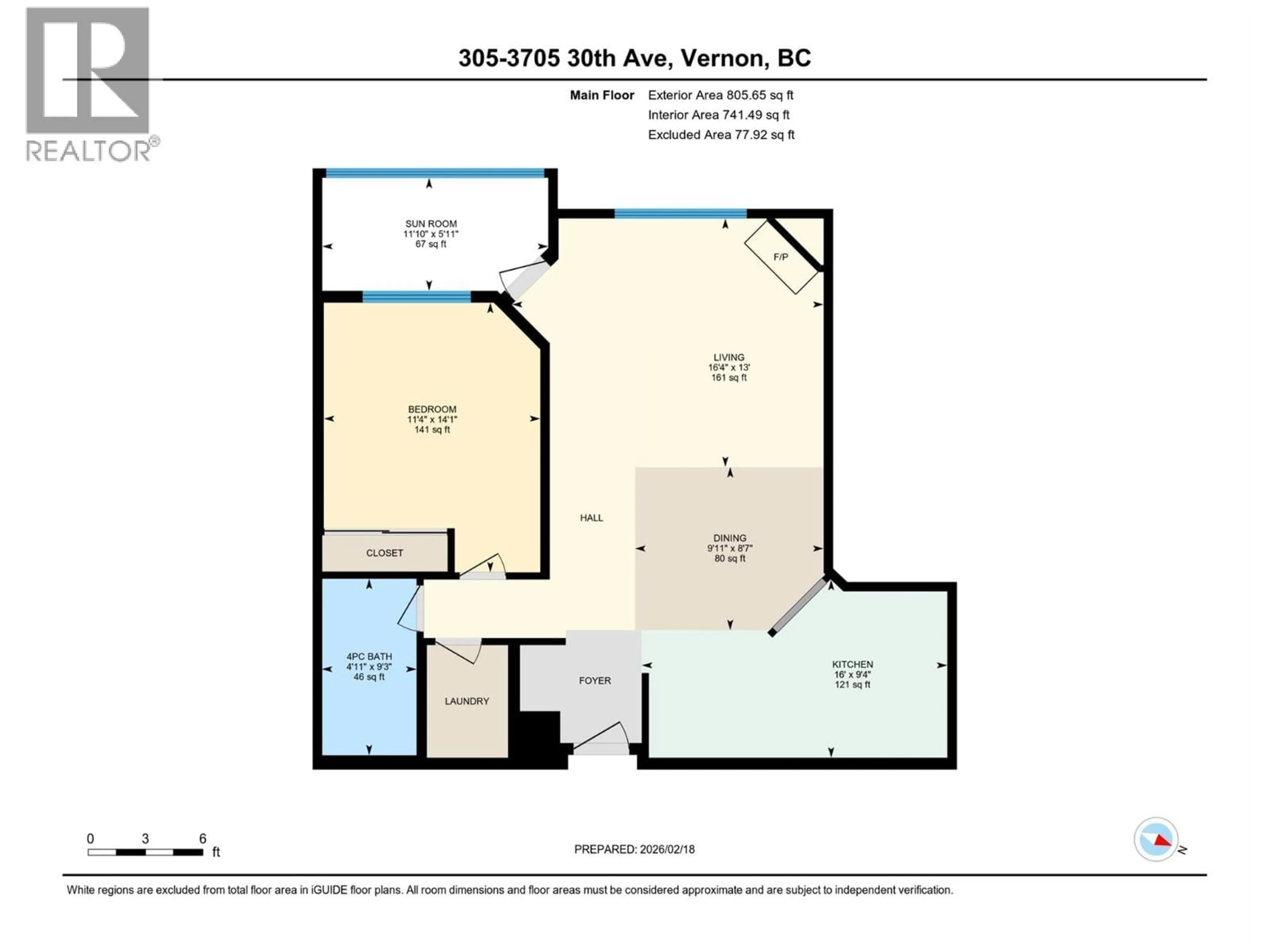 Floor plan for 305 - 3705 30TH AVENUE, Vernon British Columbia V1T2E7