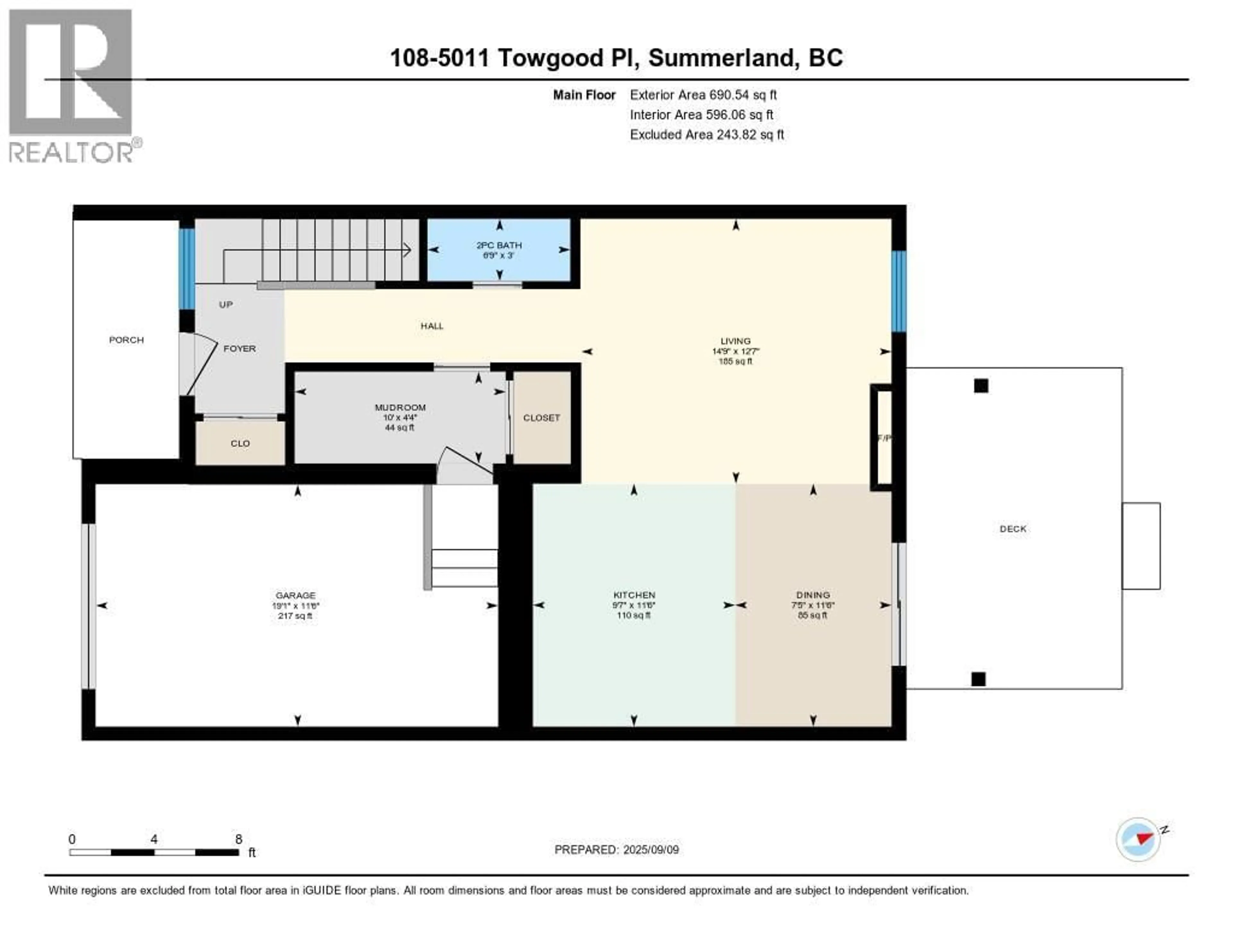 Floor plan for 108 - 5011 TOWGOOD PLACE, Summerland British Columbia V0H1Z9