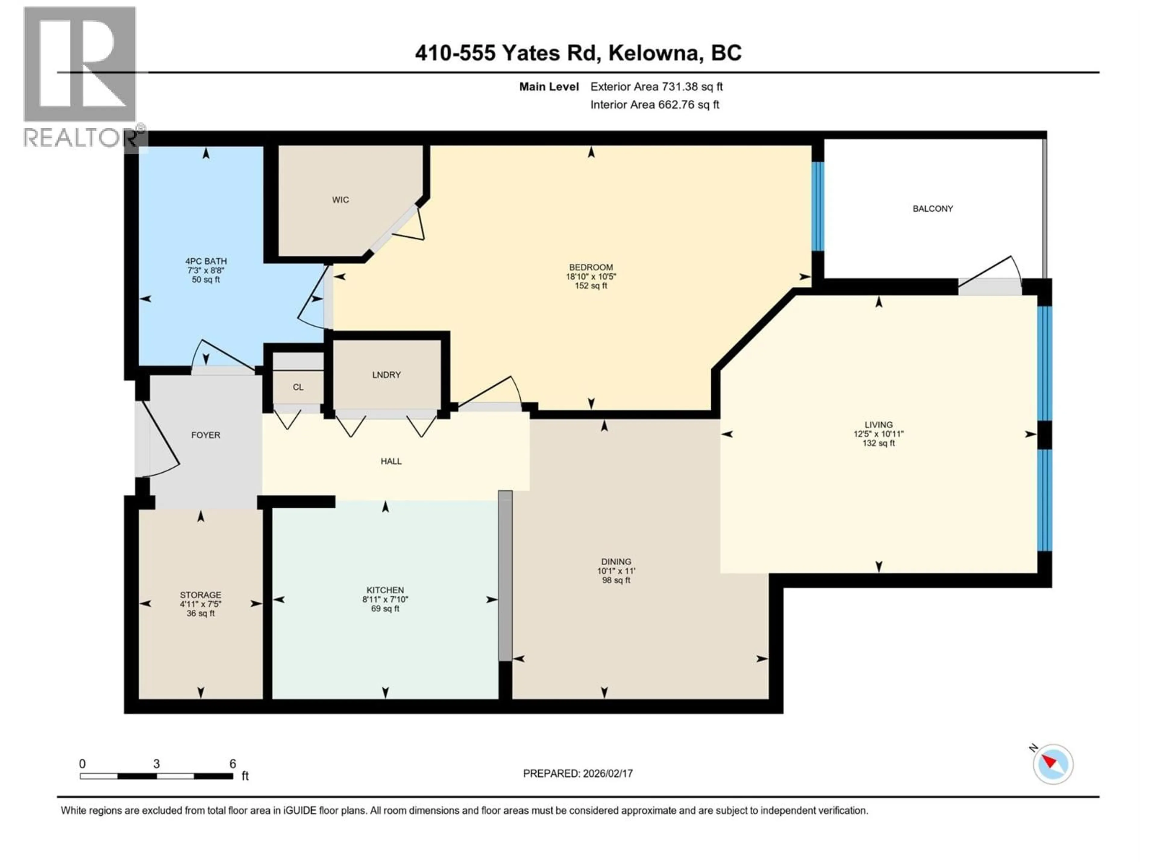 Floor plan for 410 - 555 YATES ROAD, Kelowna British Columbia V1V2V2