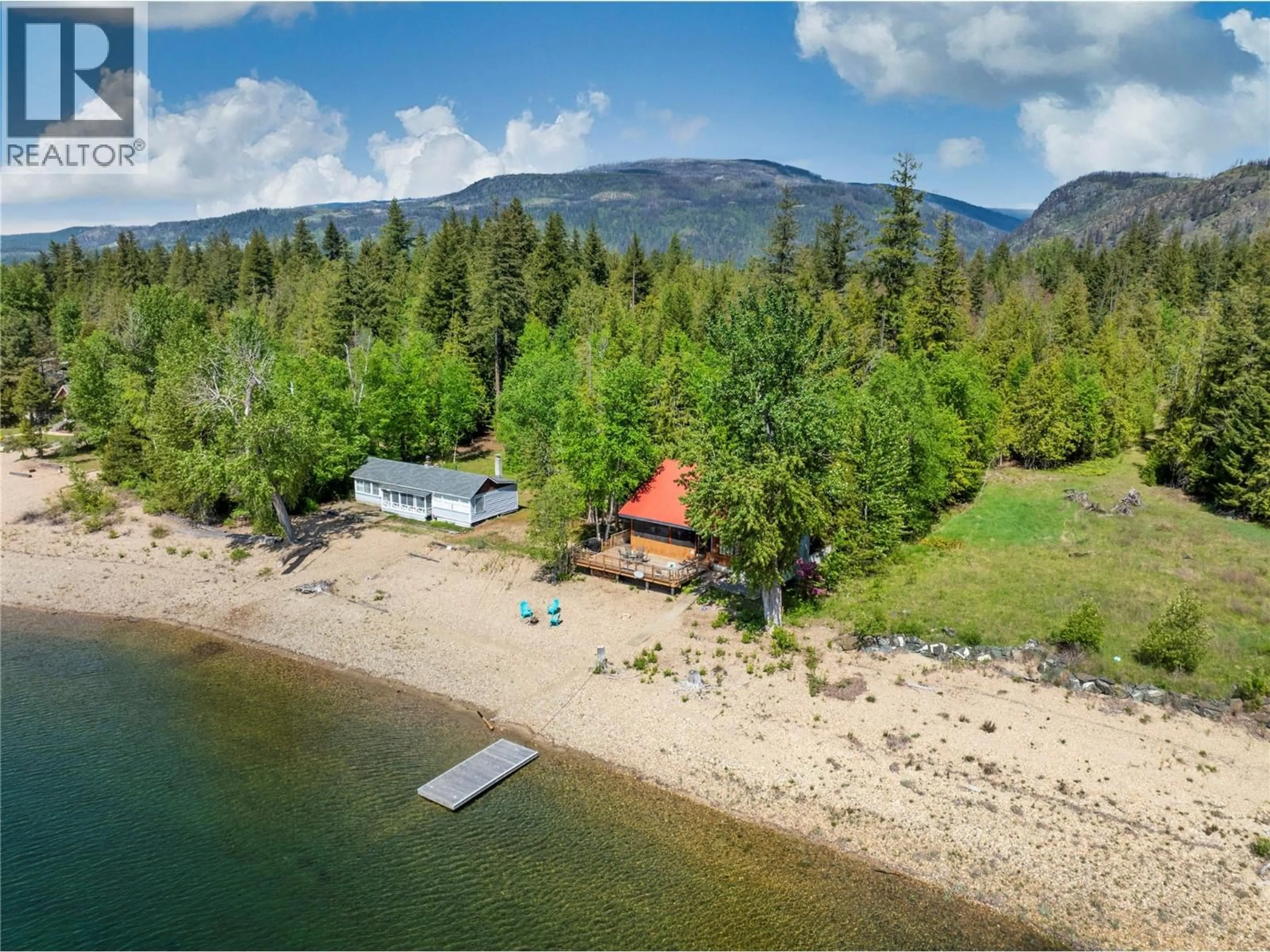 A pic from outside/outdoor area/front of a property/back of a property/a pic from drone, water/lake/river/ocean view for 4006 EXPRESS POINT ROAD, Scotch Creek British Columbia V0E1M5