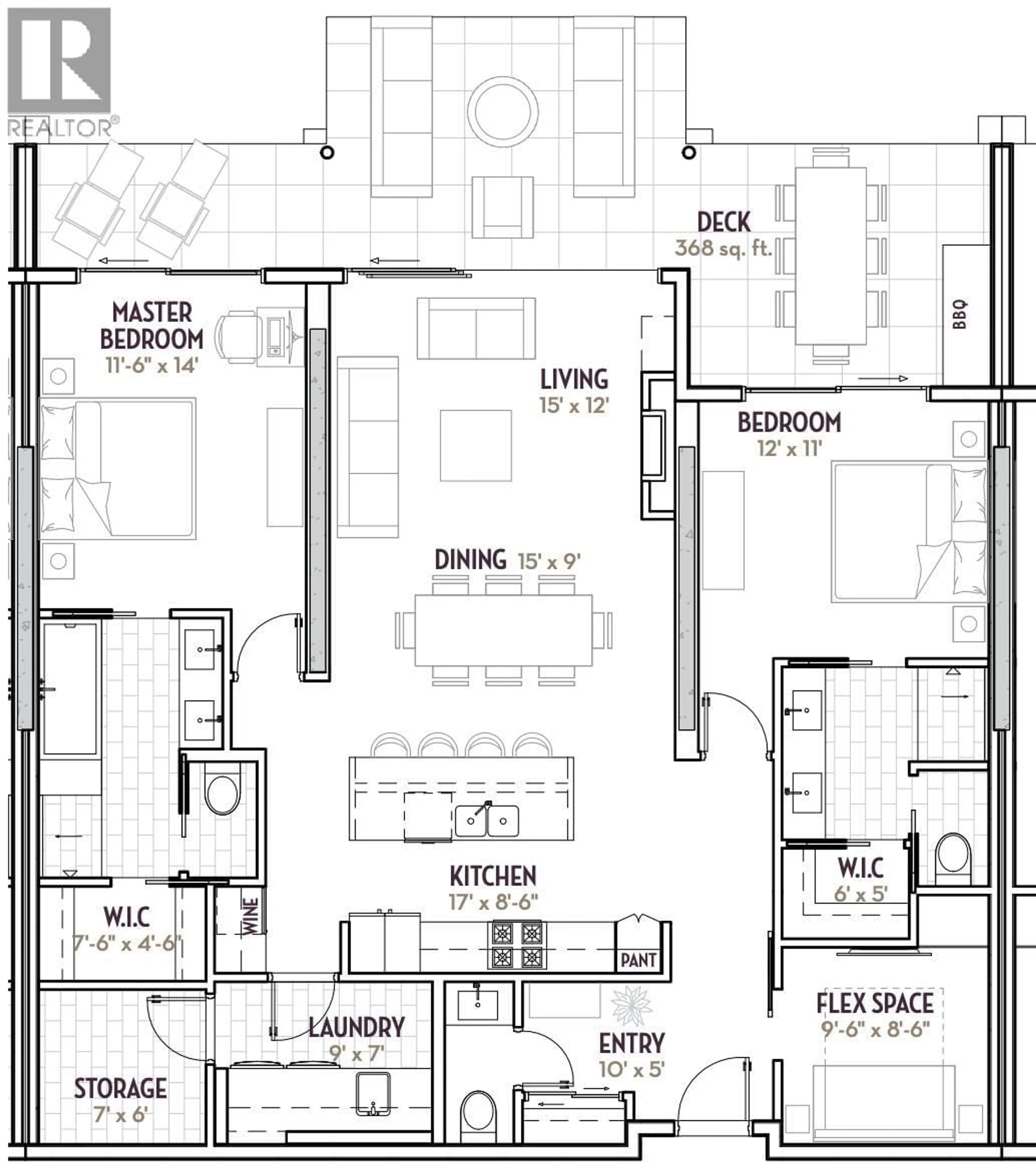 Floor plan for 3003 - 3000 ARIVA DRIVE, Kelowna British Columbia V1Z0B3