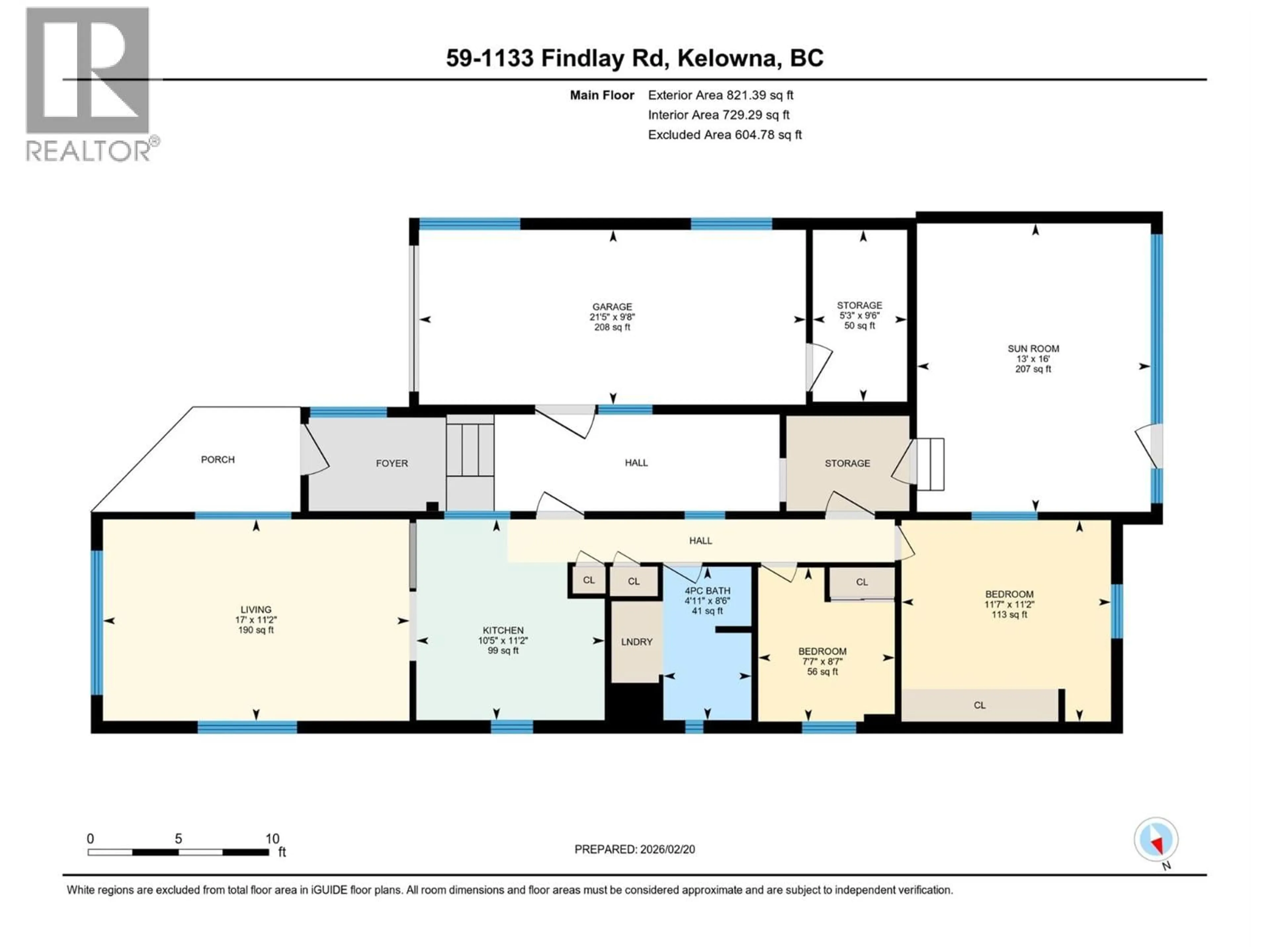 Floor plan for 59 - 1133 FINDLAY ROAD, Kelowna British Columbia V1X5A9