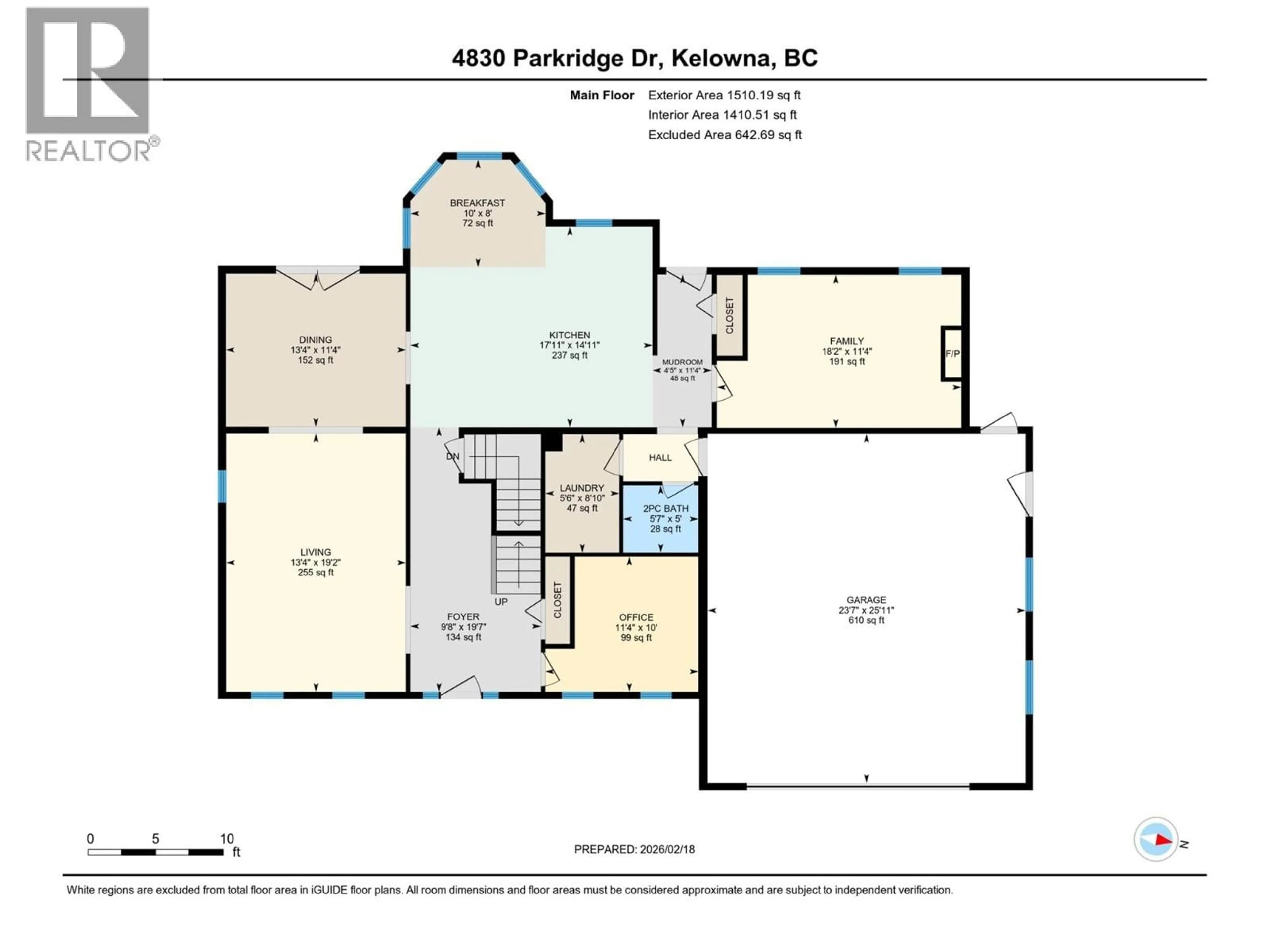 Floor plan for 4830 PARKRIDGE DRIVE, Kelowna British Columbia V1W3A1