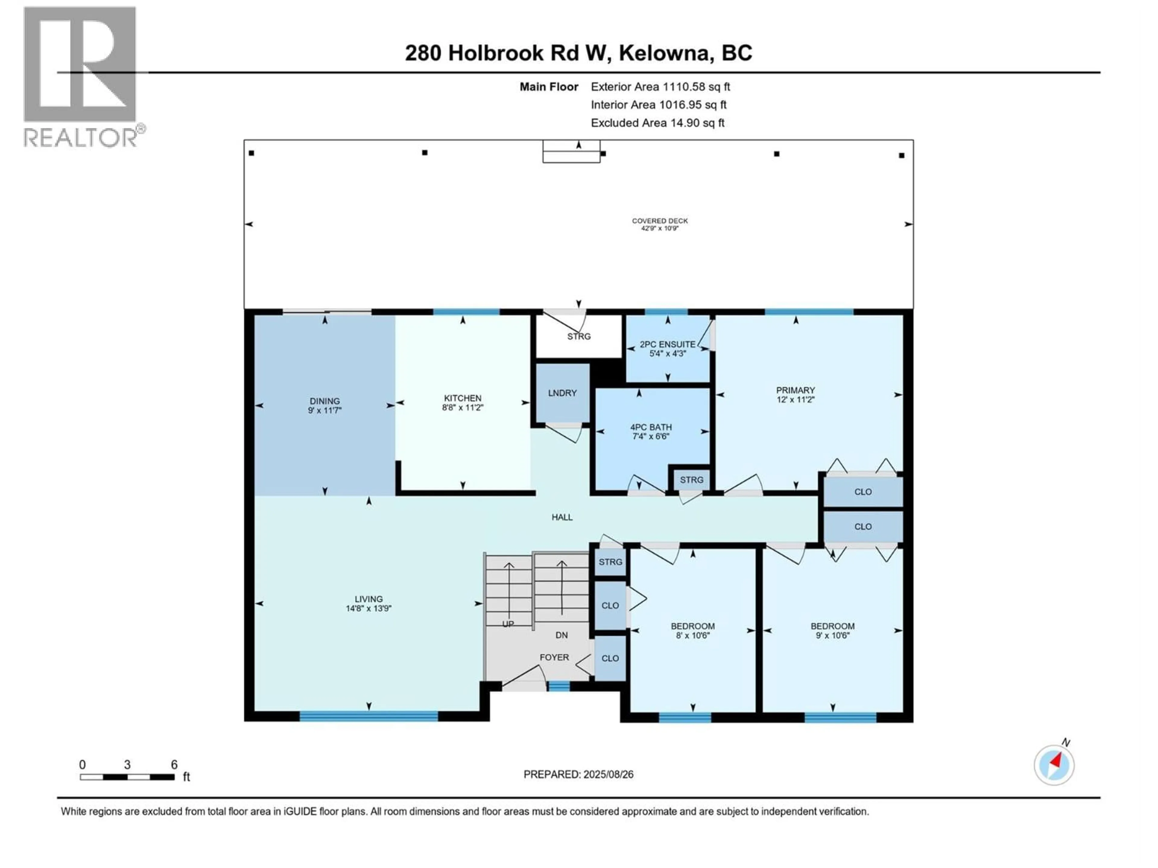 Floor plan for 280 HOLBROOK ROAD WEST, Kelowna British Columbia V1W4S2