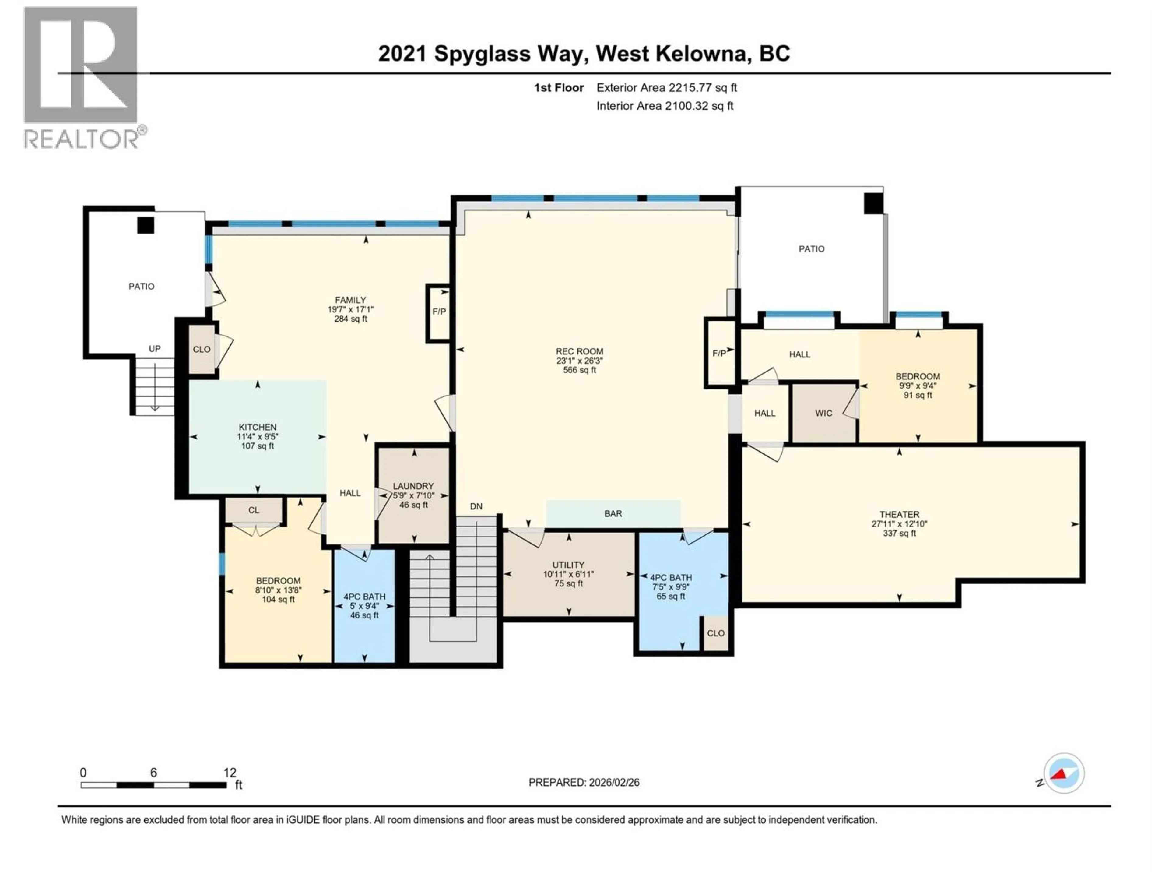 Floor plan for 2021 SPYGLASS WAY, West Kelowna British Columbia V1Z4B6