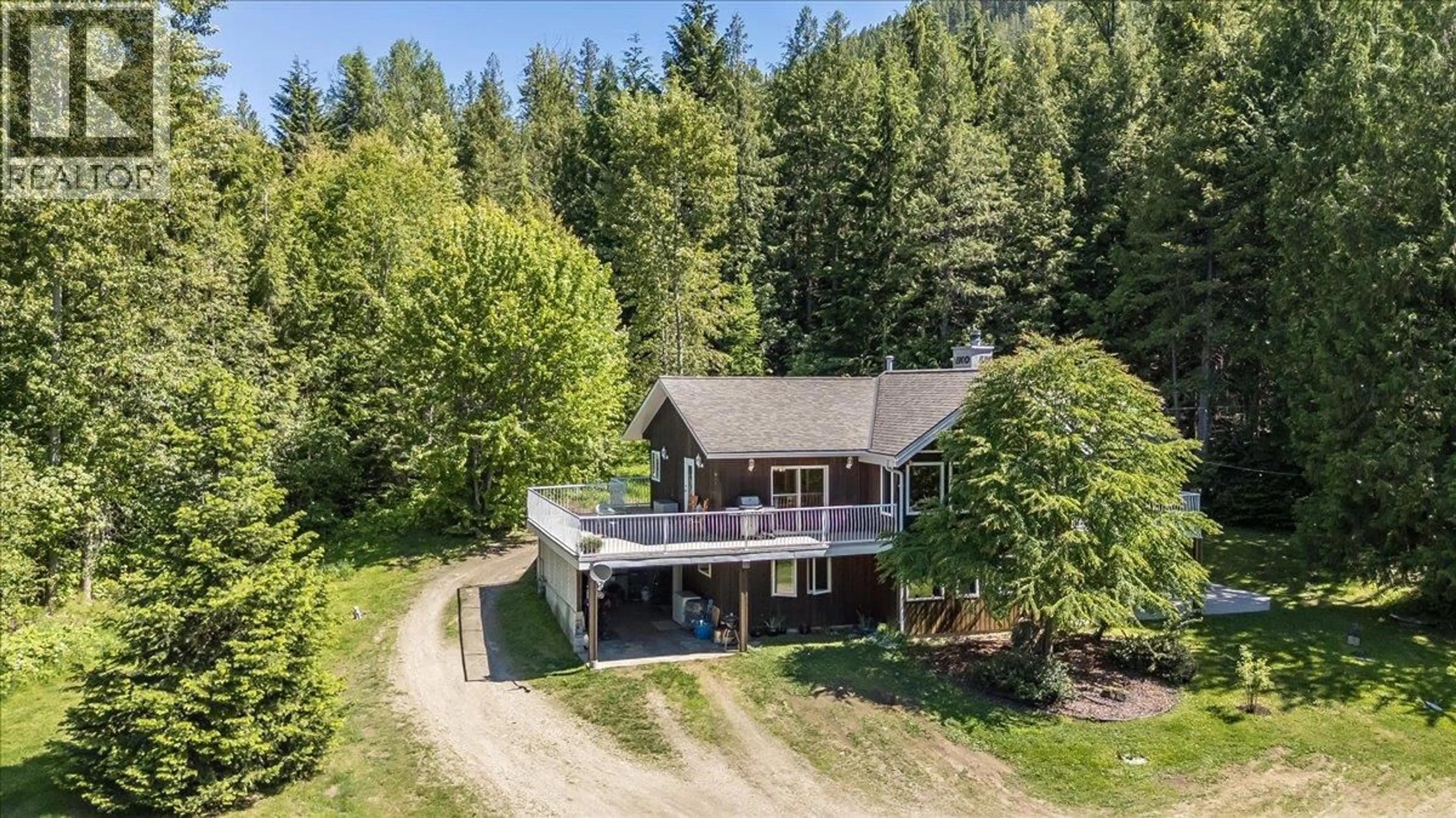 A pic from outside/outdoor area/front of a property/back of a property/a pic from drone, unknown for 4399 BIRD CREEK ROAD, Nelson British Columbia V1L6X2