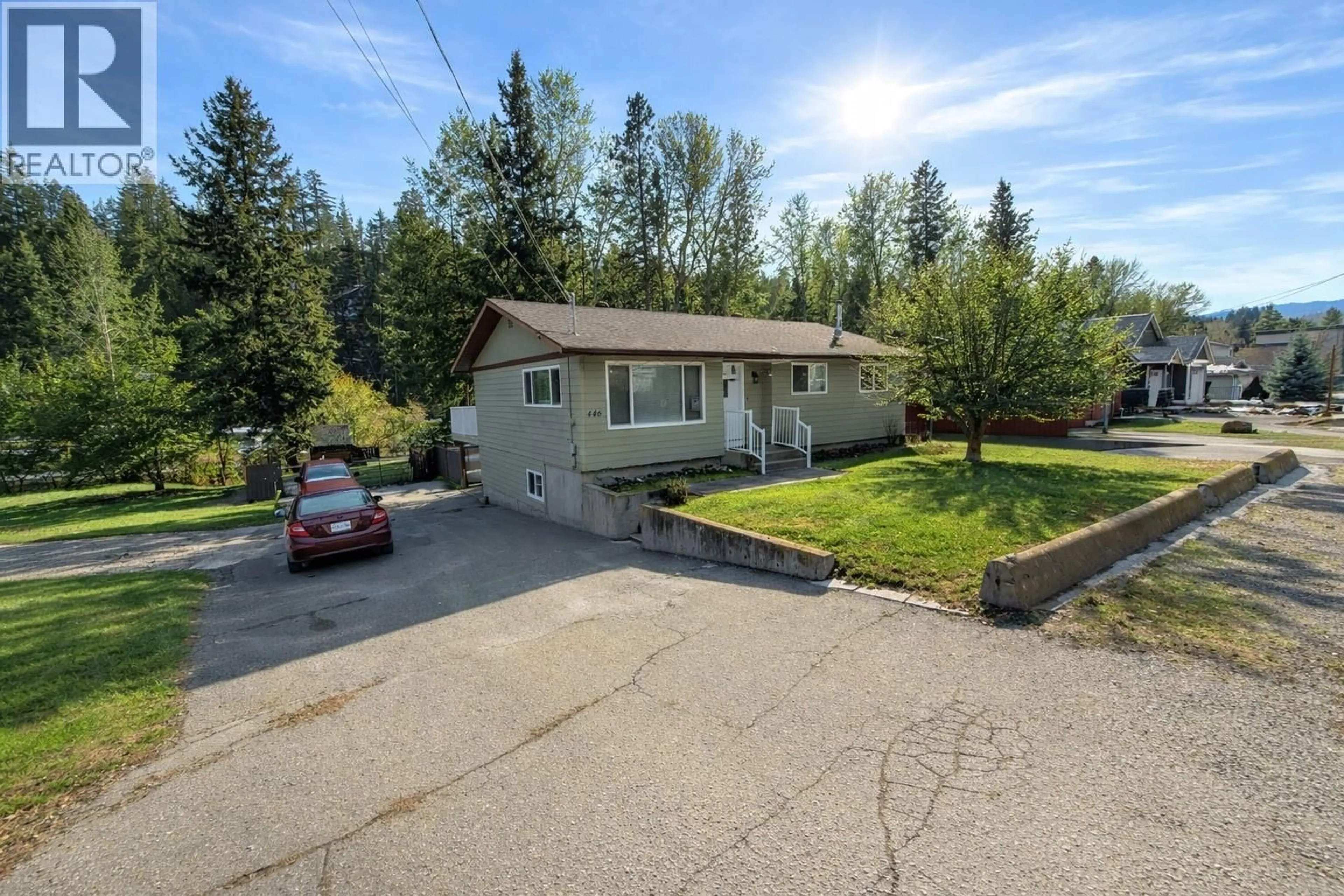 A pic from outside/outdoor area/front of a property/back of a property/a pic from drone, street for 446 CORINA AVENUE, Princeton British Columbia V0X1W0