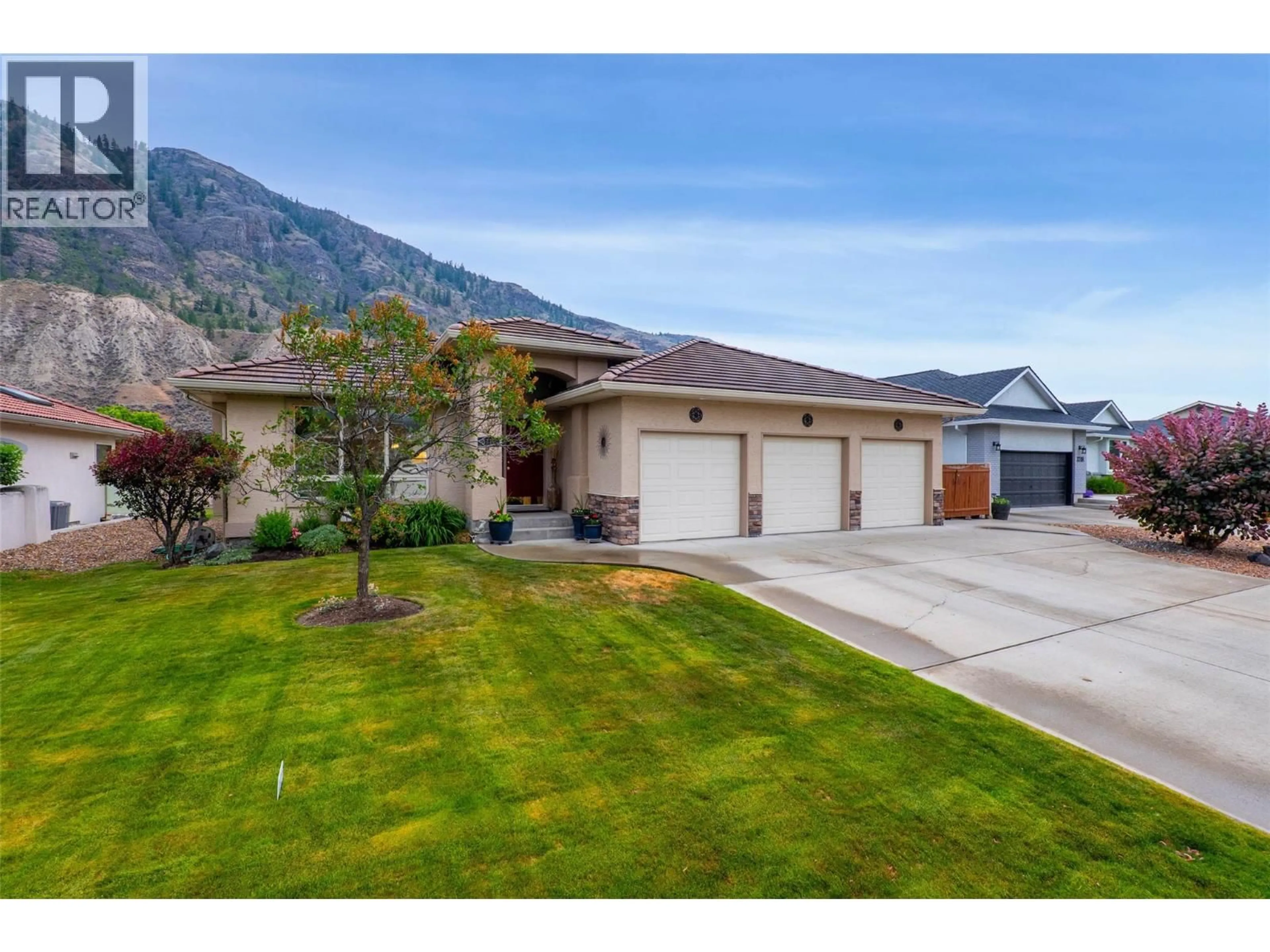 A pic from outside/outdoor area/front of a property/back of a property/a pic from drone, mountain view for 3712 NAVATANEE DRIVE, Kamloops British Columbia V2H1S1