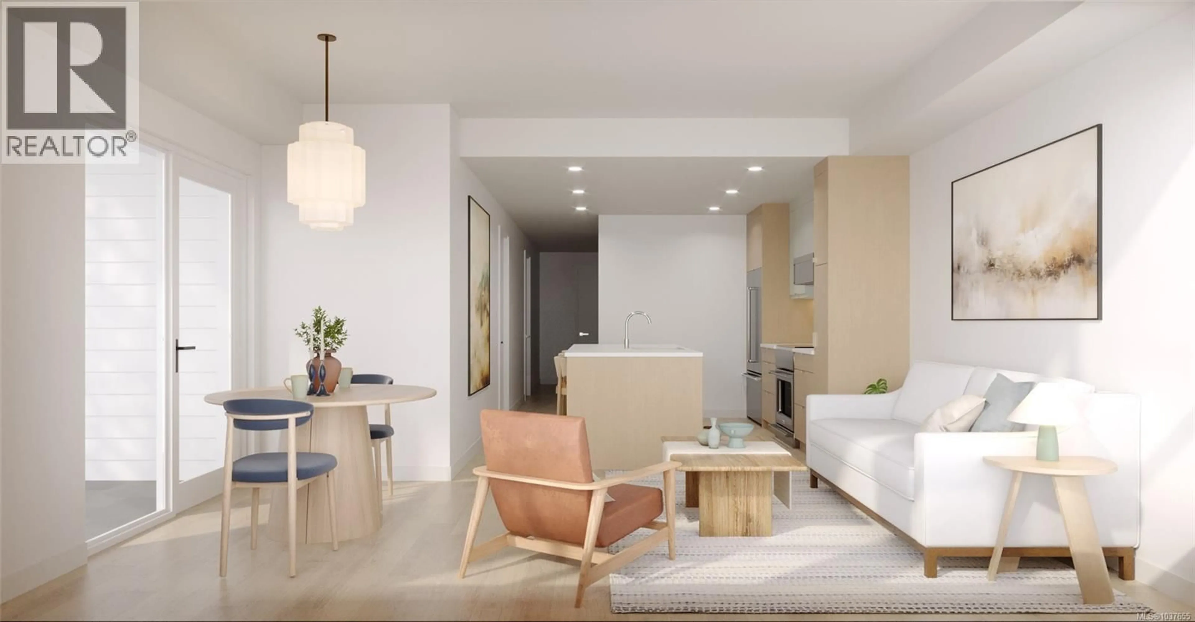 Living room with furniture, wood/laminate floor for 304 - 511 RITHET STREET, Victoria British Columbia V8V1E4