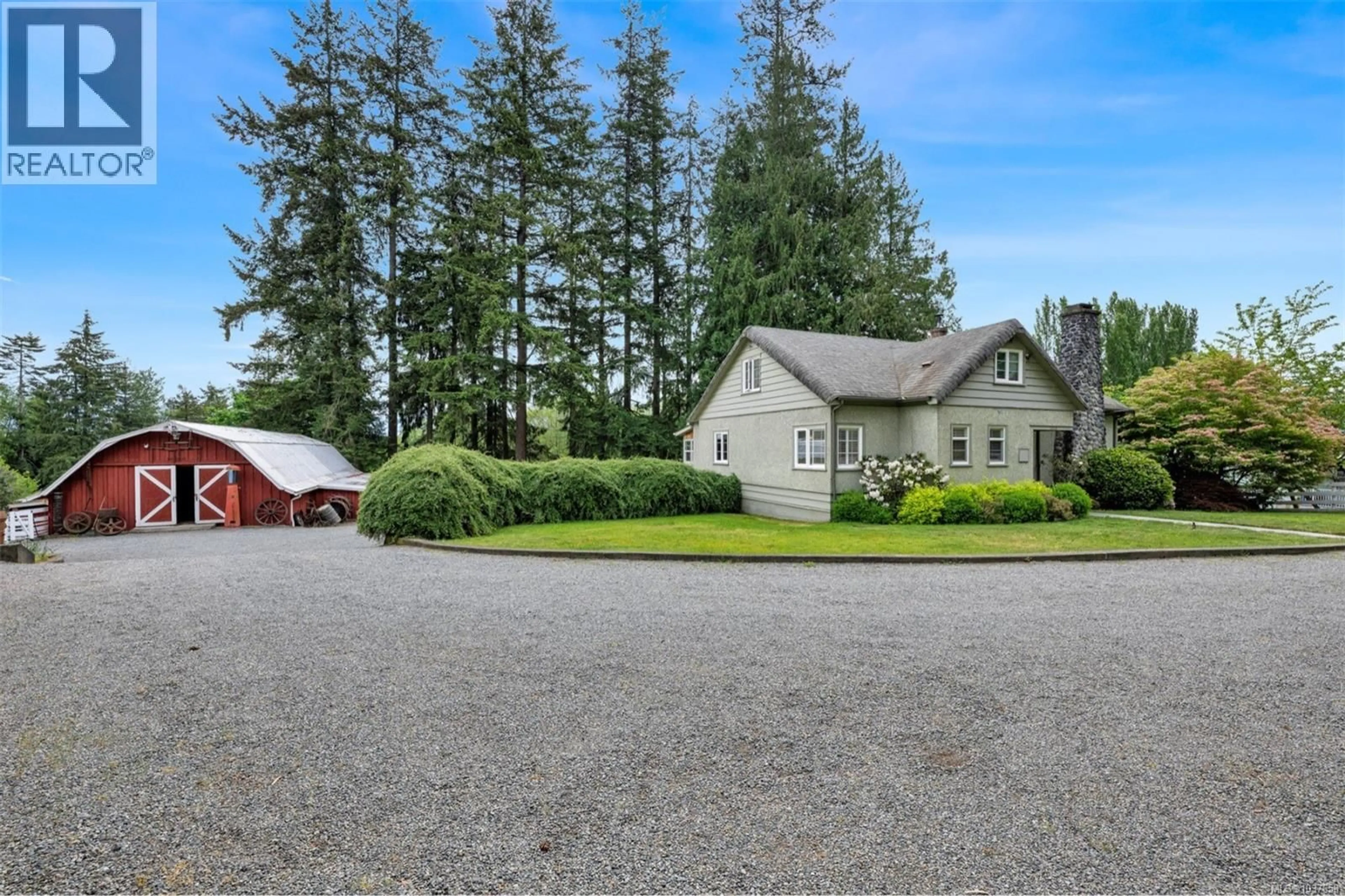 A pic from outside/outdoor area/front of a property/back of a property/a pic from drone, street for 9359 COTTONWOOD ROAD, Chemainus British Columbia V0R1K5