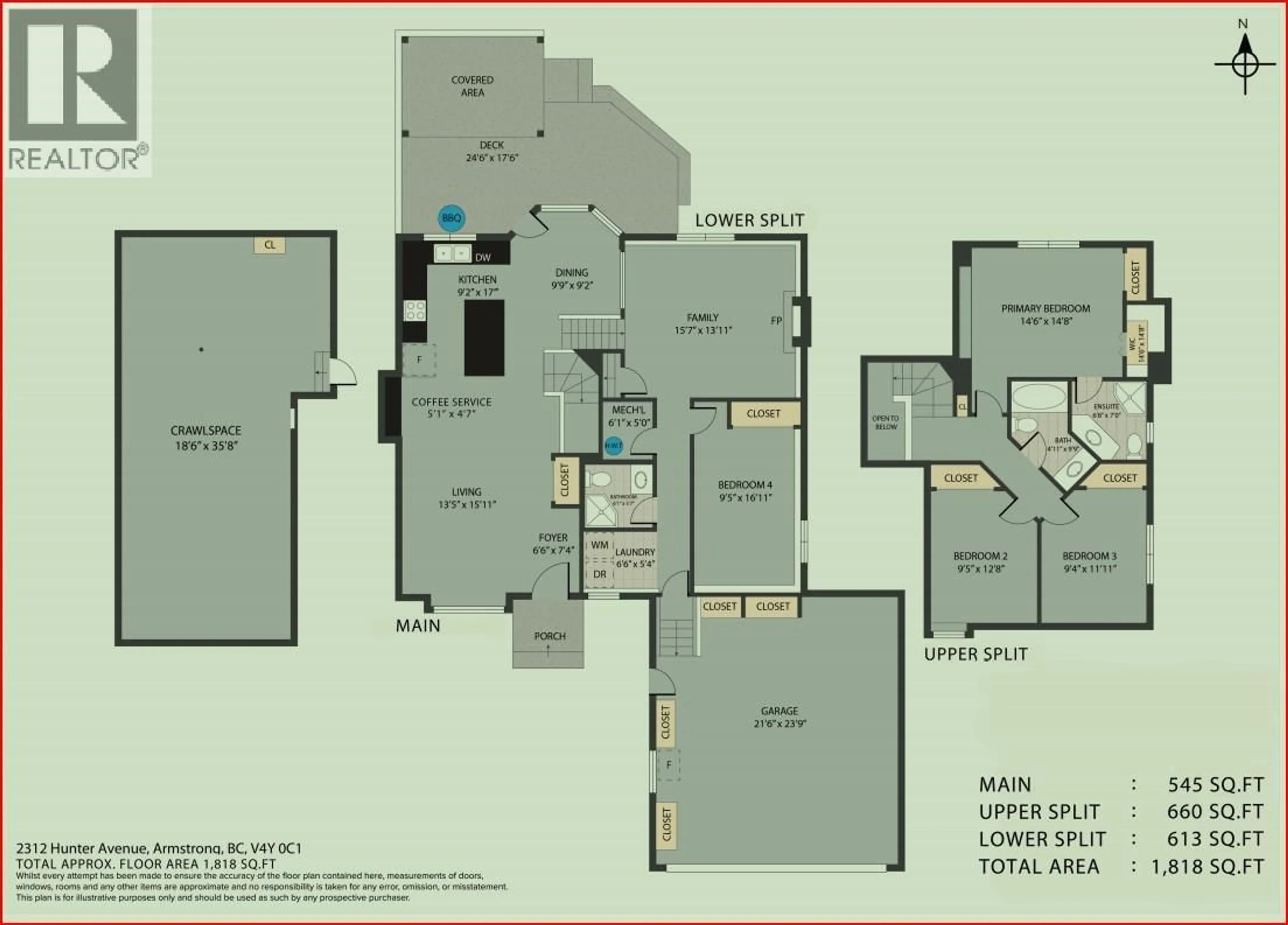 Floor plan for 2312 HUNTER AVENUE, Armstrong British Columbia V4Y0C1