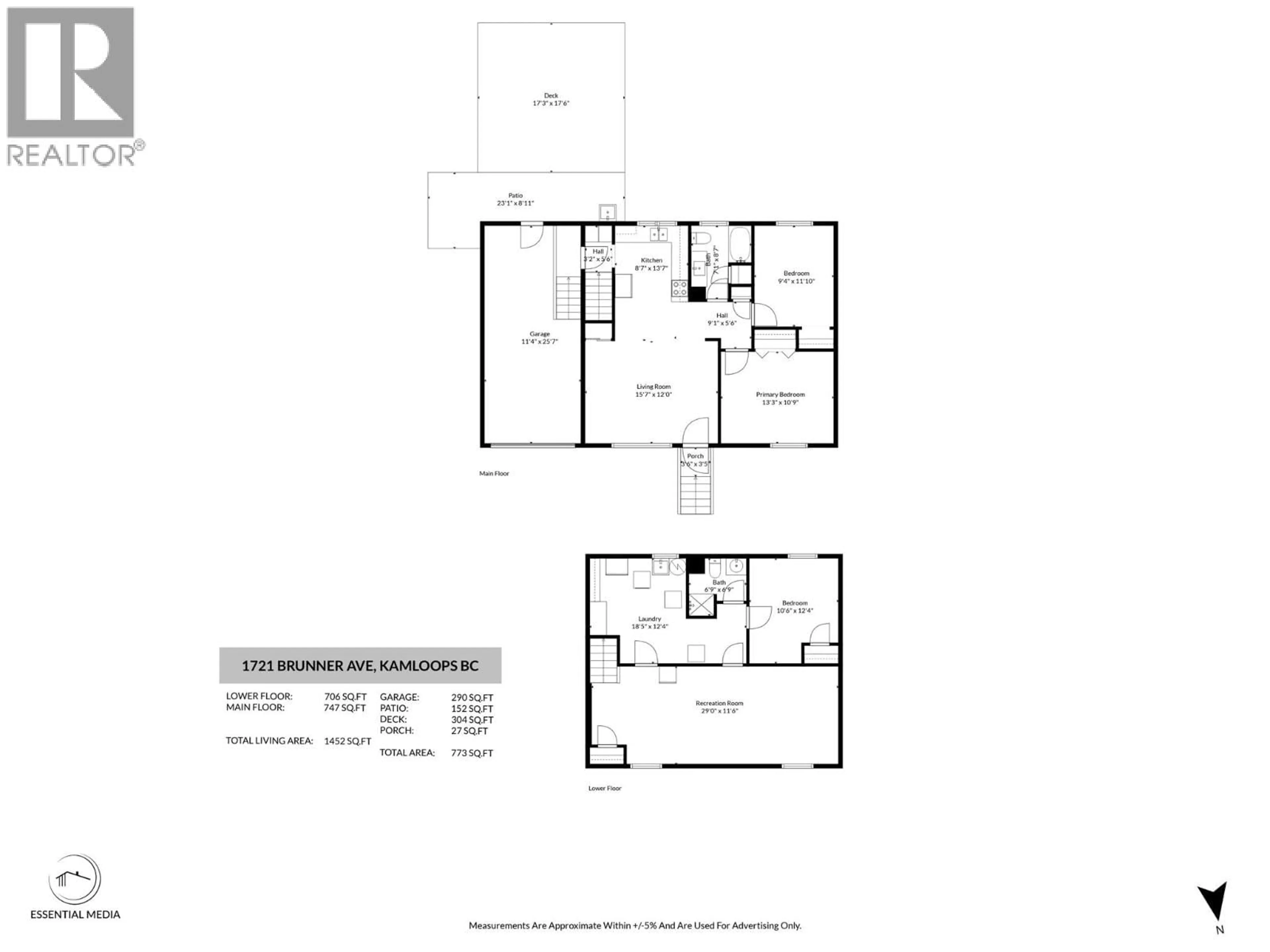 Floor plan for 1721 BRUNNER AVENUE, Kamloops British Columbia V2B4K1