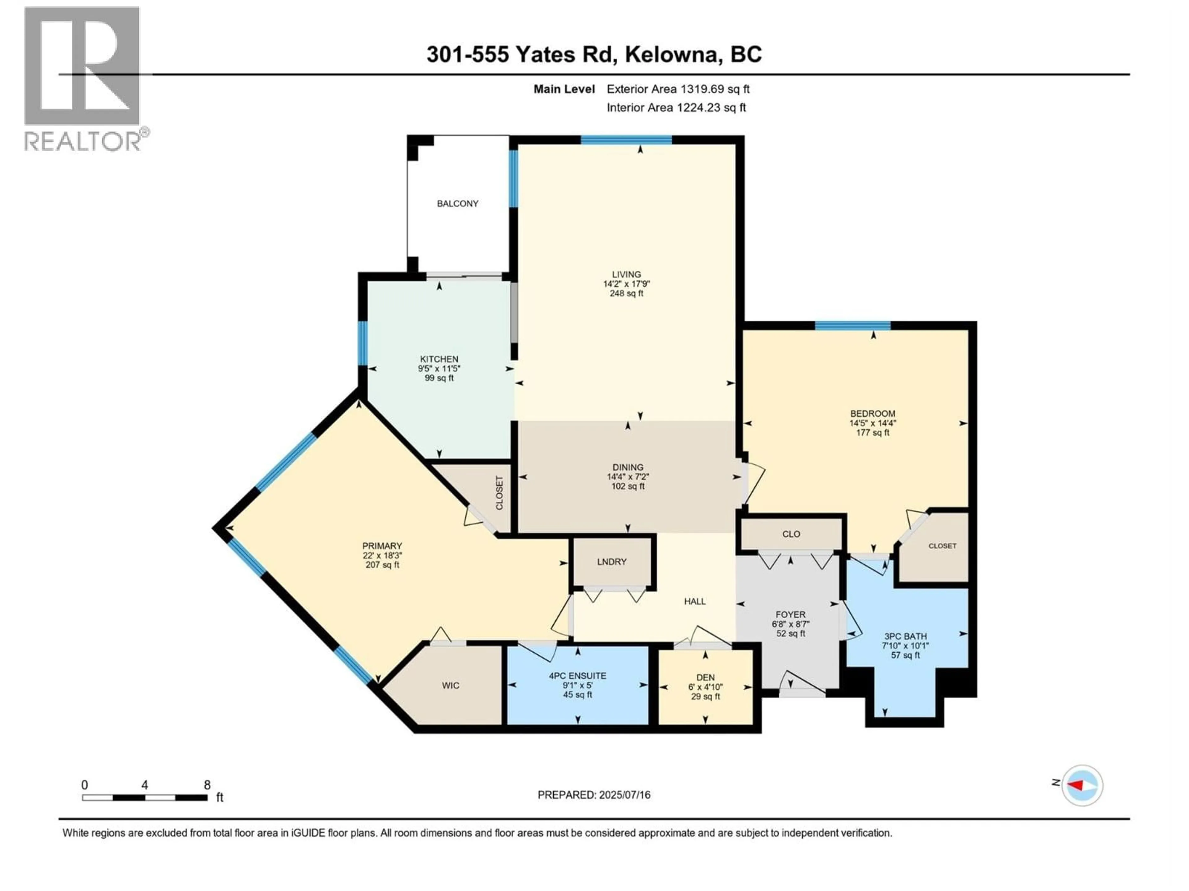 Floor plan for 301 - 555 YATES ROAD, Kelowna British Columbia V1V2V2