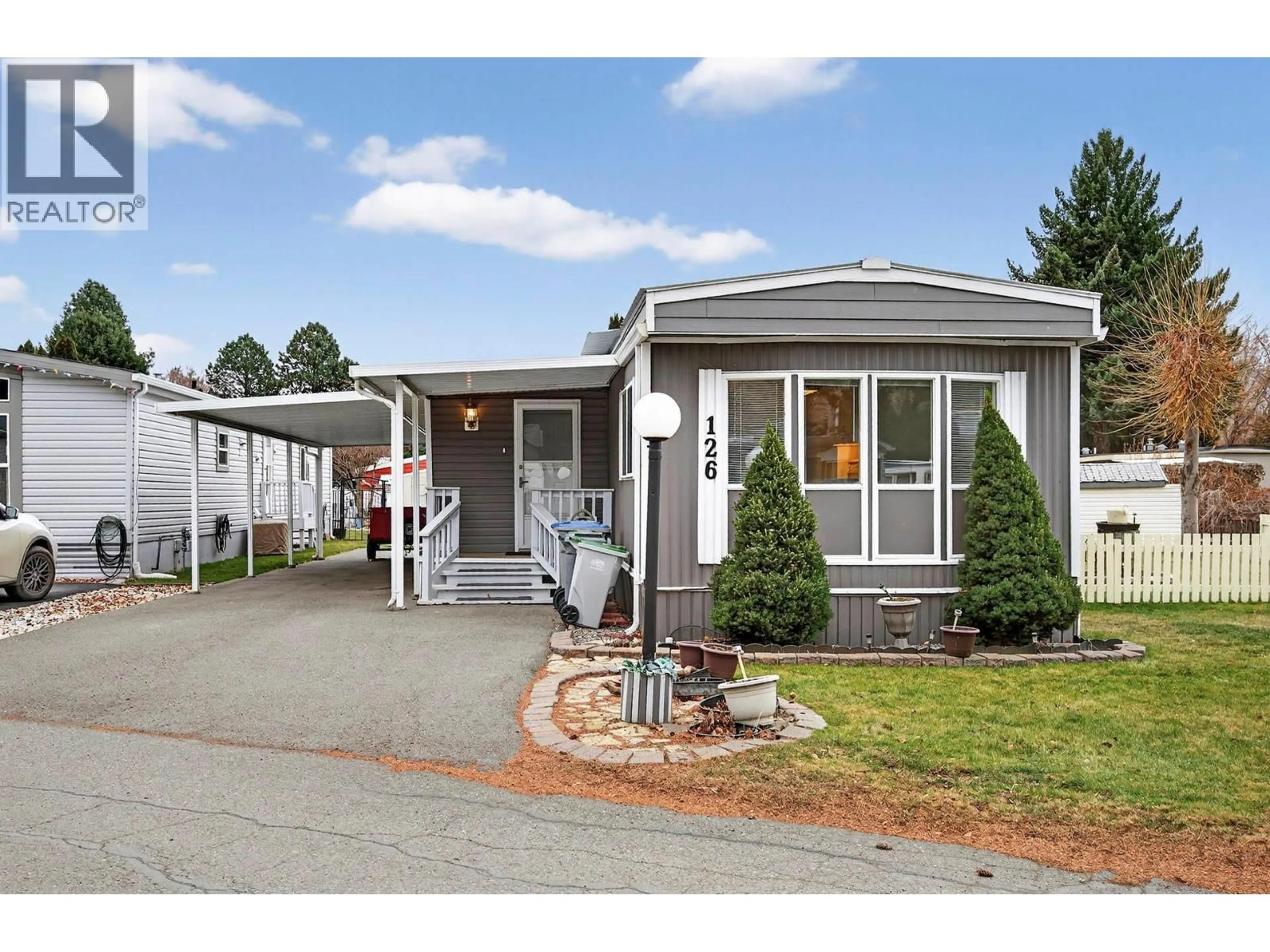 Home with vinyl exterior material, street for 126 - 2401 ORD ROAD, Kamloops British Columbia V2B7V8