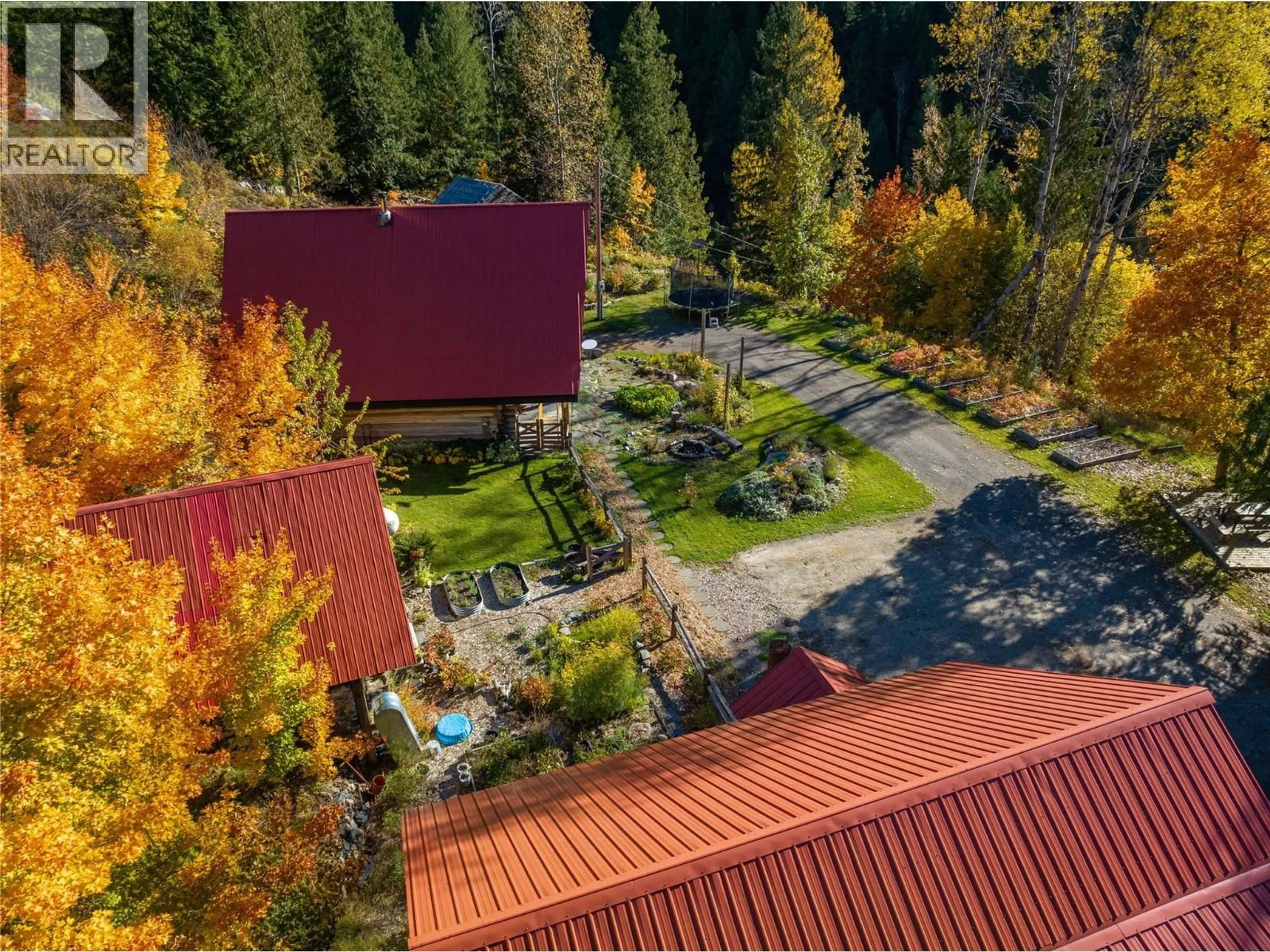 A pic from outside/outdoor area/front of a property/back of a property/a pic from drone, forest/trees view for 122 SILVER STREET, Sandon British Columbia V0G1S0