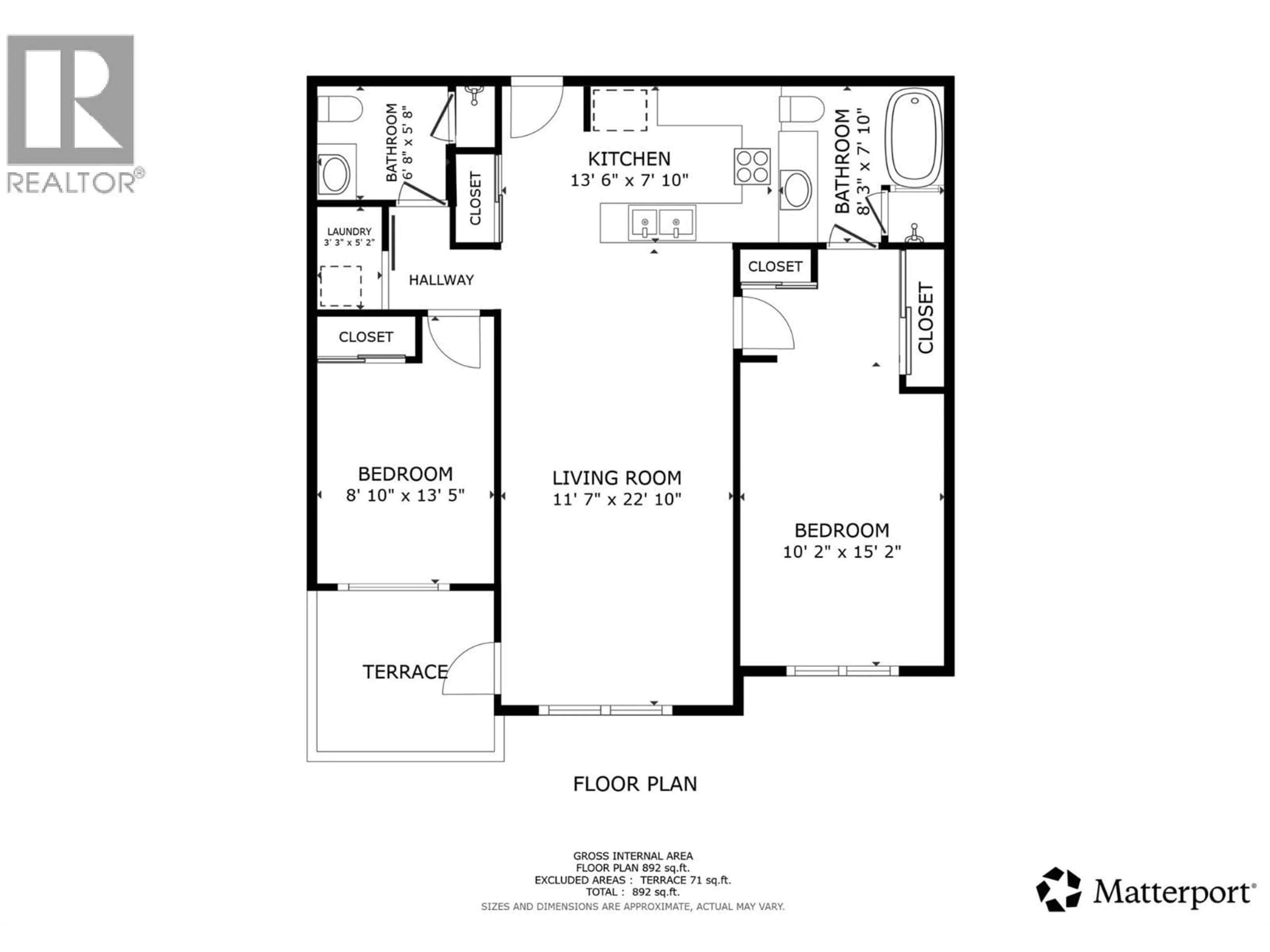 Floor plan for 211 - 1350 RIDGEWAY DRIVE, Kelowna British Columbia V1Y9T8