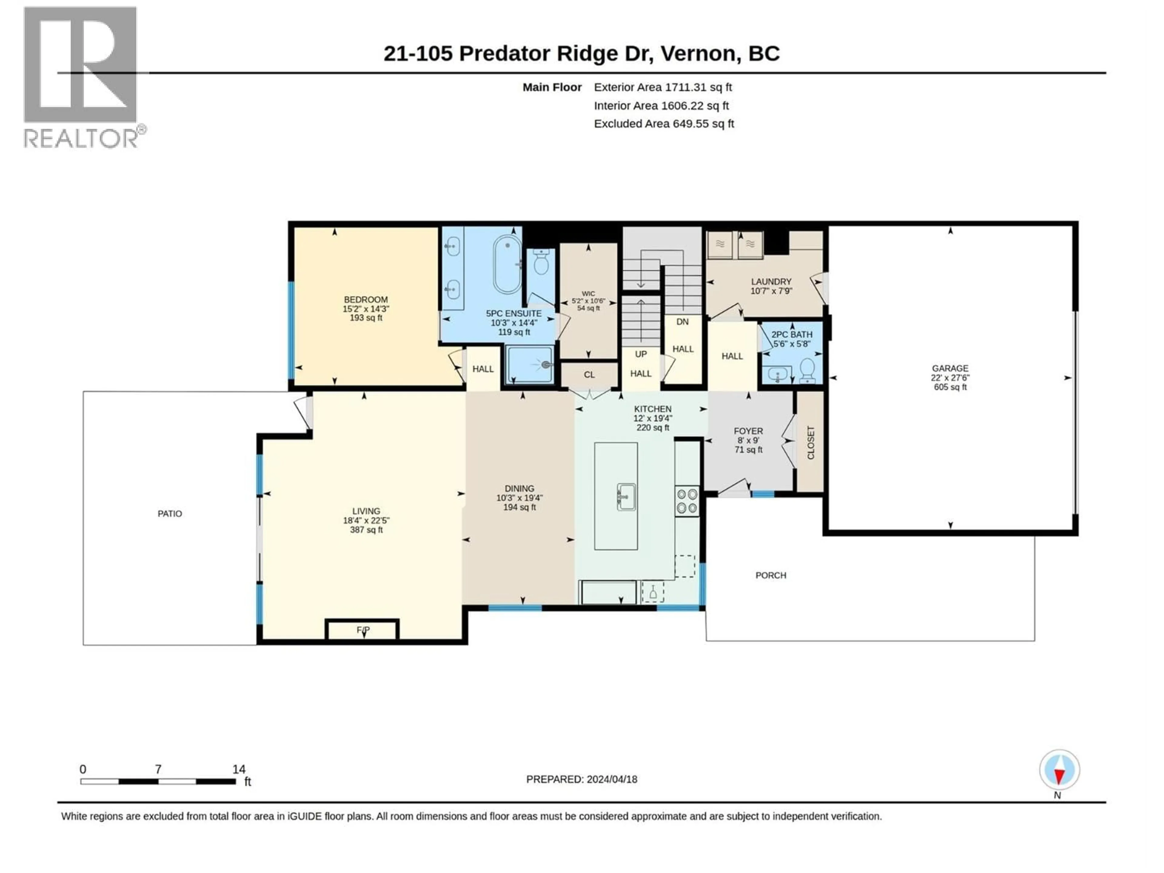 Floor plan for 21 - 105 PREDATOR RIDGE DRIVE, Vernon British Columbia V1H0A5
