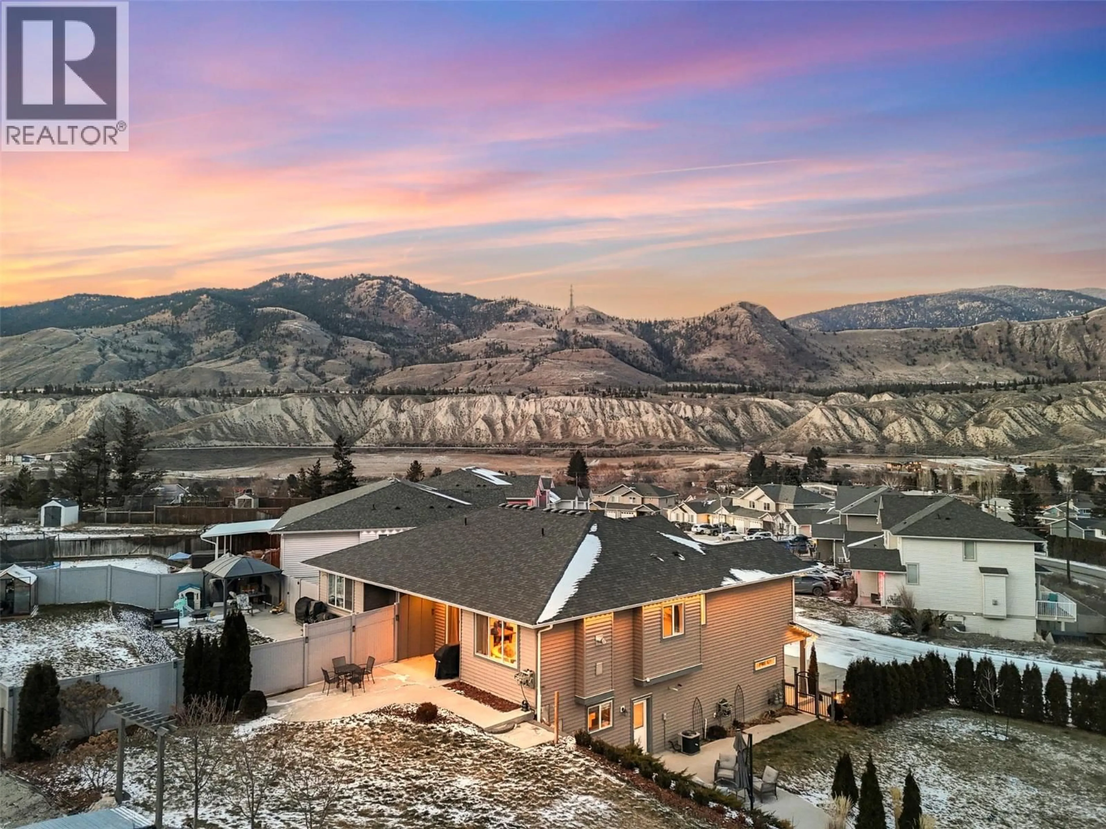 A pic from outside/outdoor area/front of a property/back of a property/a pic from drone, mountain view for 399 WING PLACE, Kamloops British Columbia V2C0H2