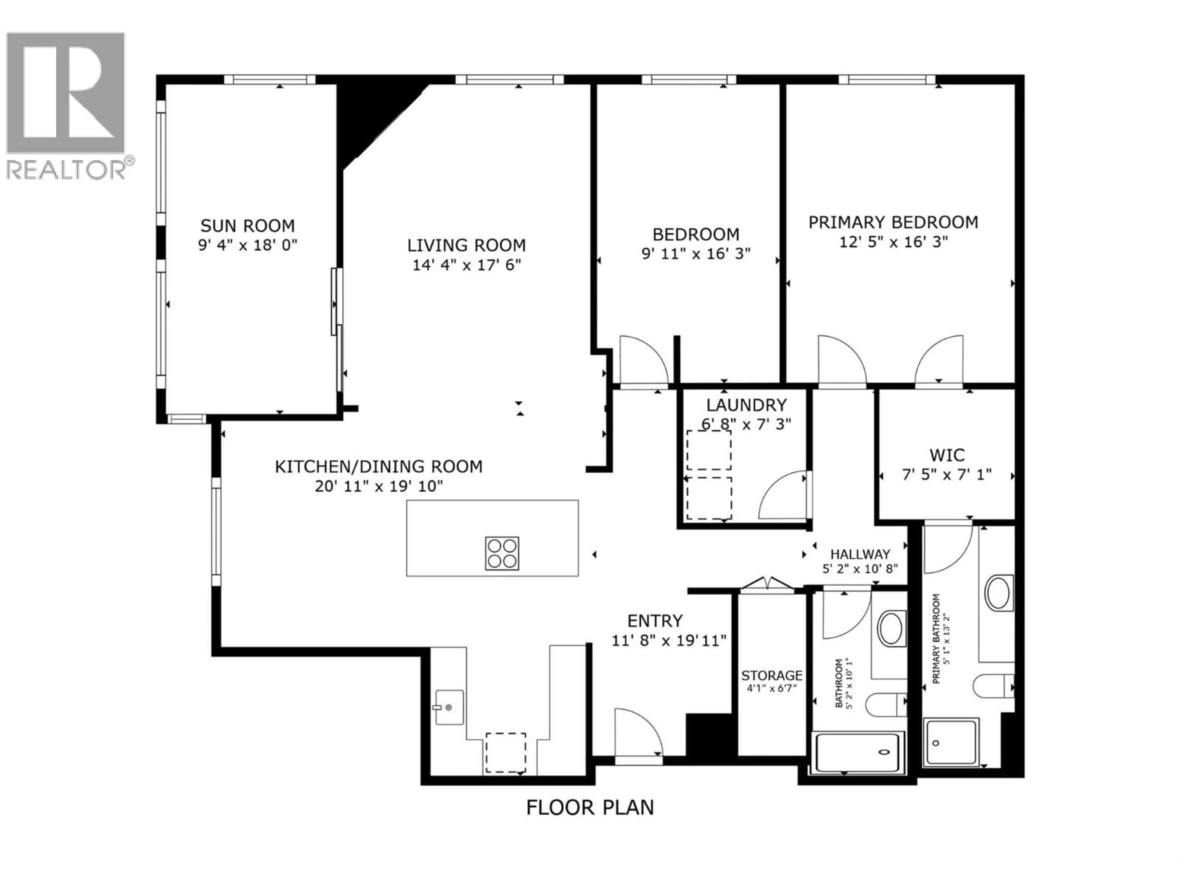 Floor plan for 305 - 1075 BERNARD AVENUE, Kelowna British Columbia V1Y6P7