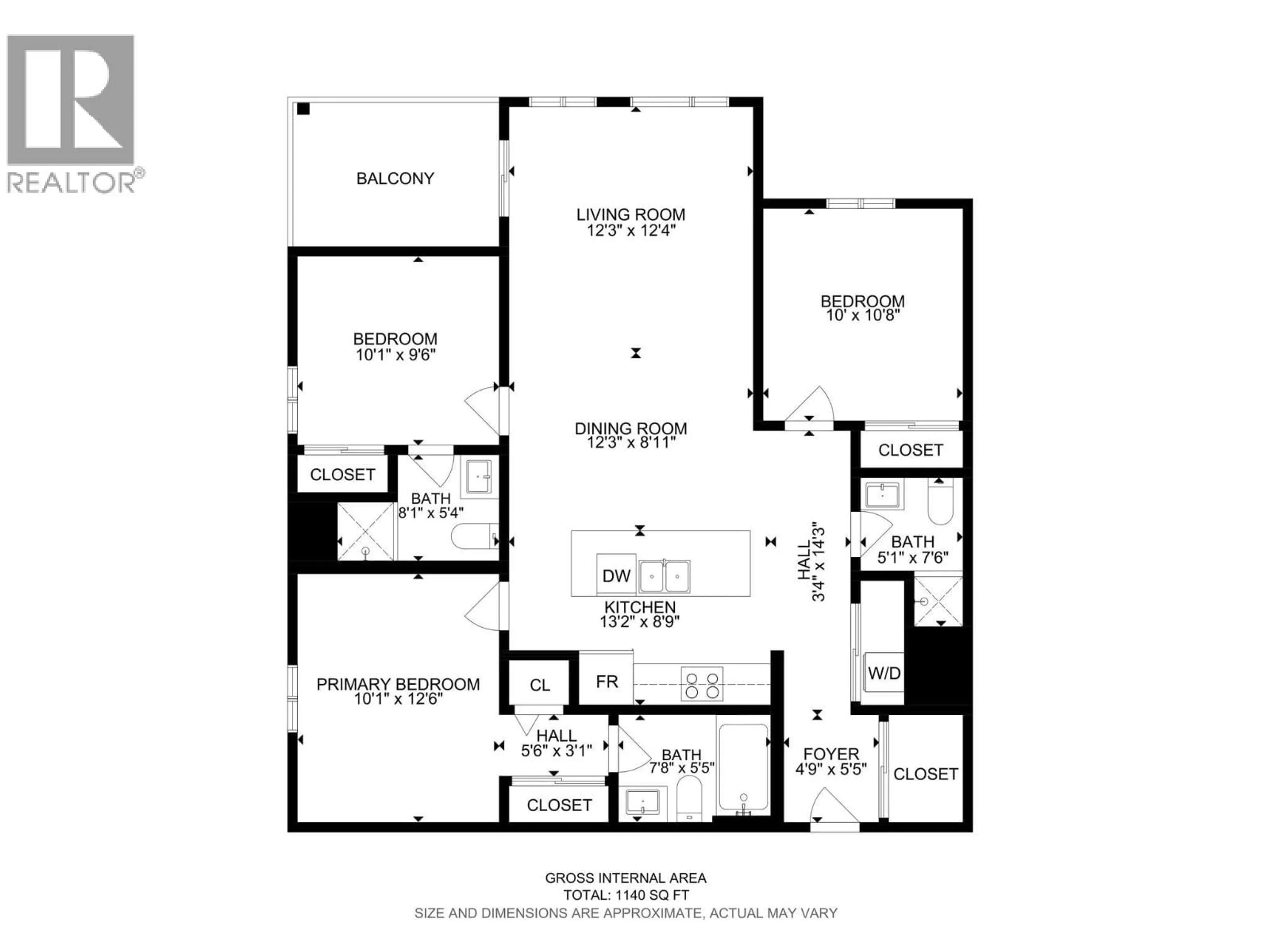 Floor plan for 306 - 881 ACADEMY WAY, Kelowna British Columbia V1V0A2