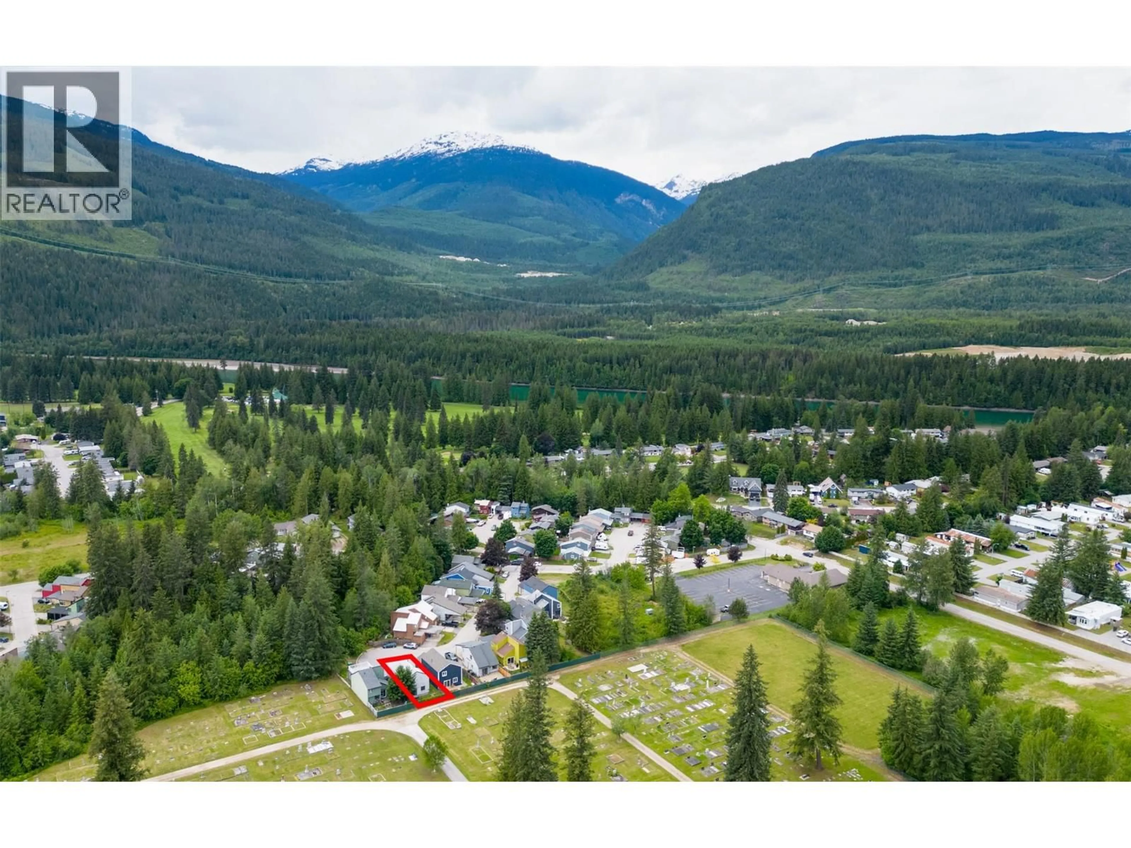 A pic from outside/outdoor area/front of a property/back of a property/a pic from drone, mountain view for 1852 CORBIN PLACE, Revelstoke British Columbia V0E2S0