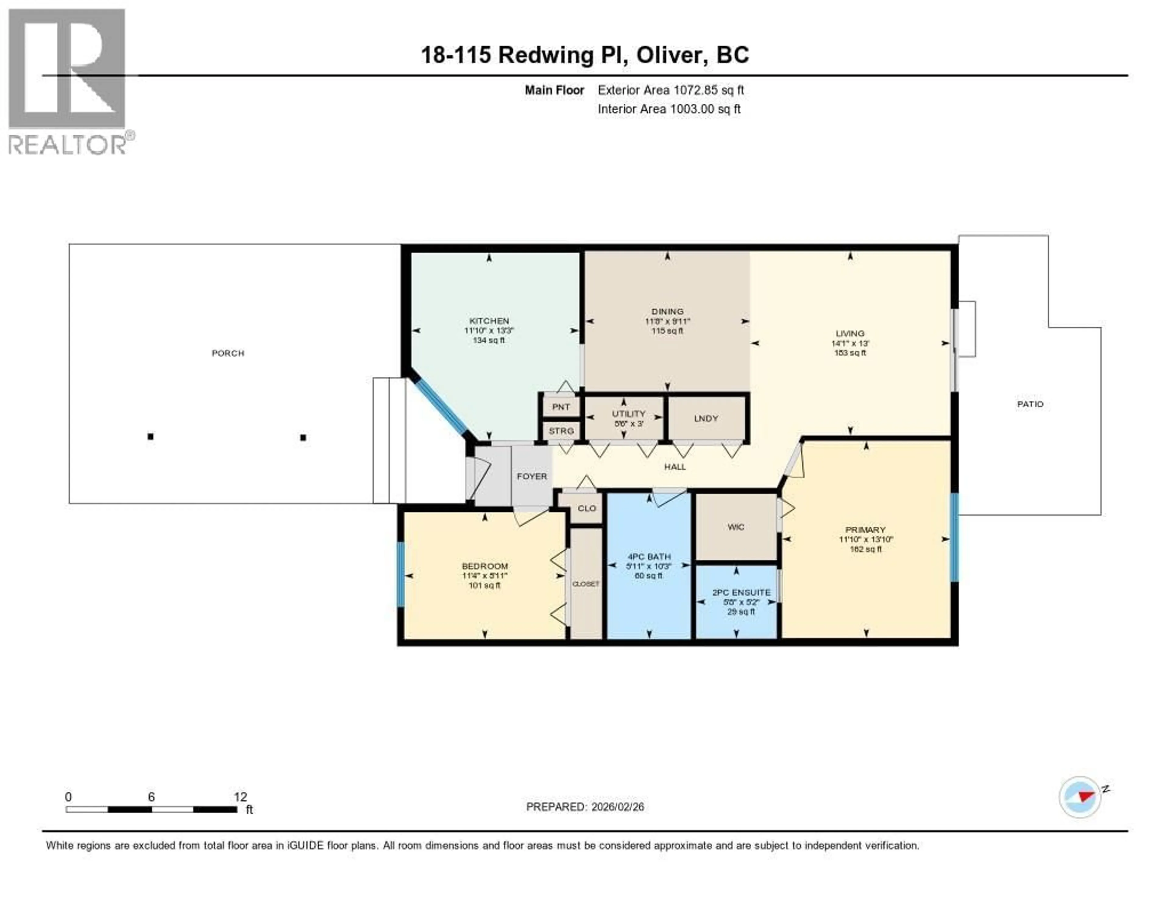 Floor plan for 18 - 115 REDWING PLACE, Oliver British Columbia V0H1T4