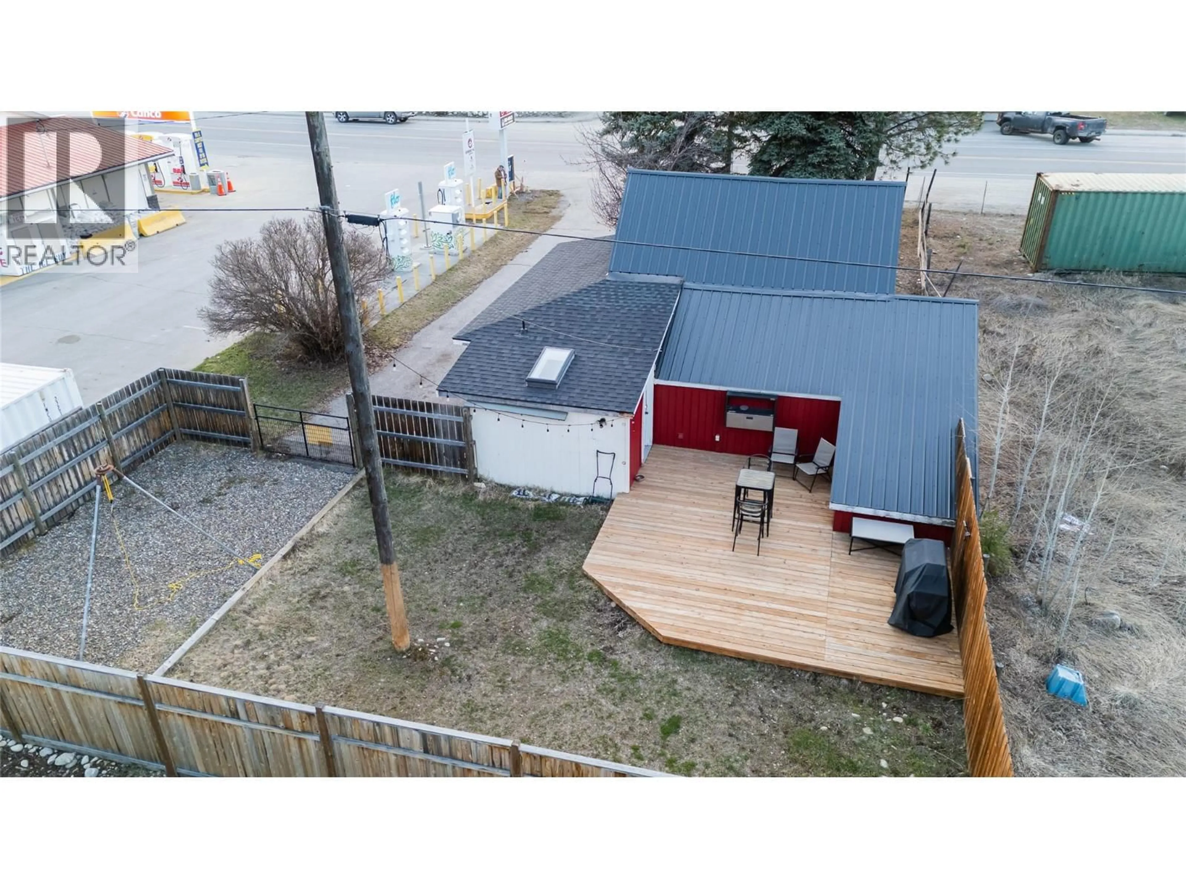 A pic from outside/outdoor area/front of a property/back of a property/a pic from drone, street for 5844 HIGHWAY 33 OTHER, Beaverdell British Columbia V0H1Y0