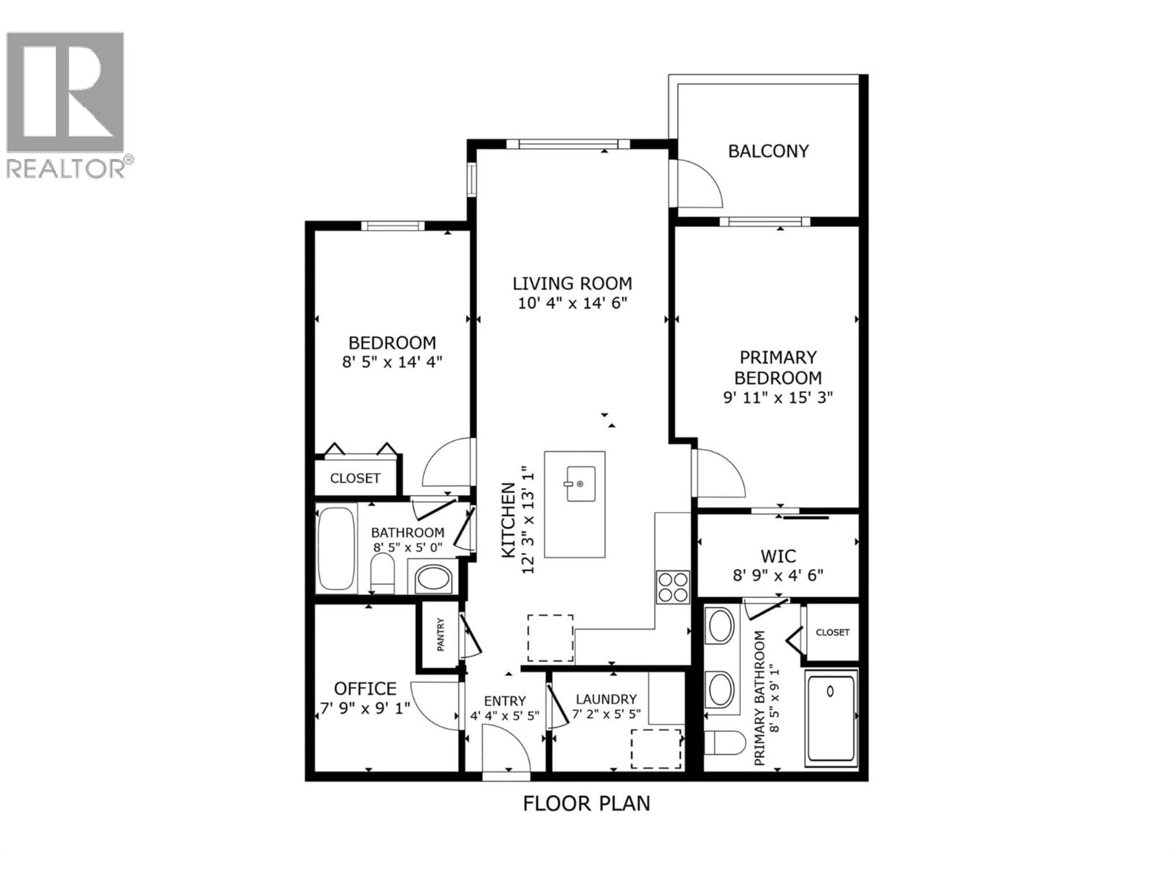 Floor plan for 414 - 2301 CARRINGTON ROAD, West Kelowna British Columbia V4T0E2