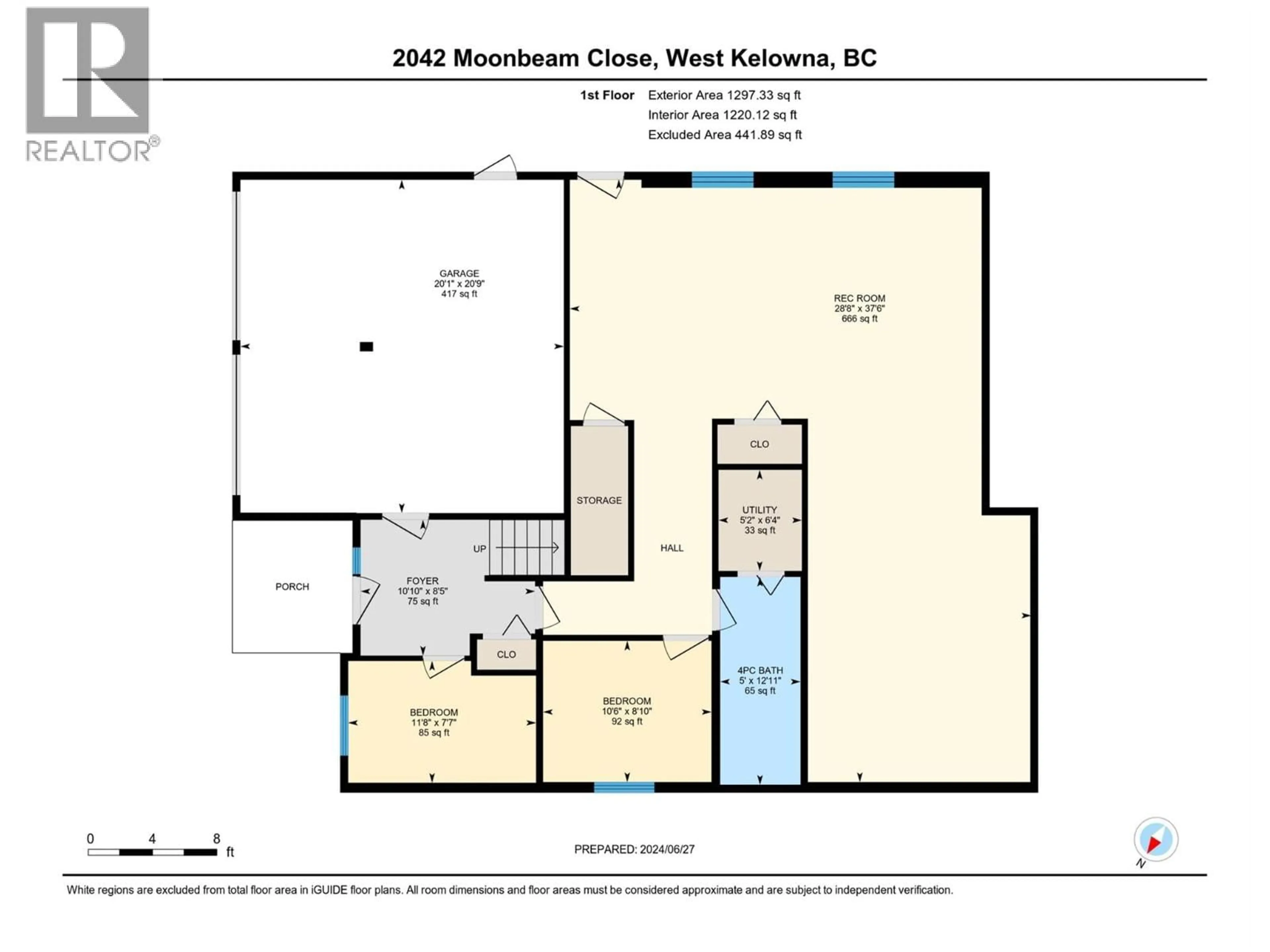 Floor plan for 2042 MOONBEAM CLOSE, West Kelowna British Columbia V1Z3X9