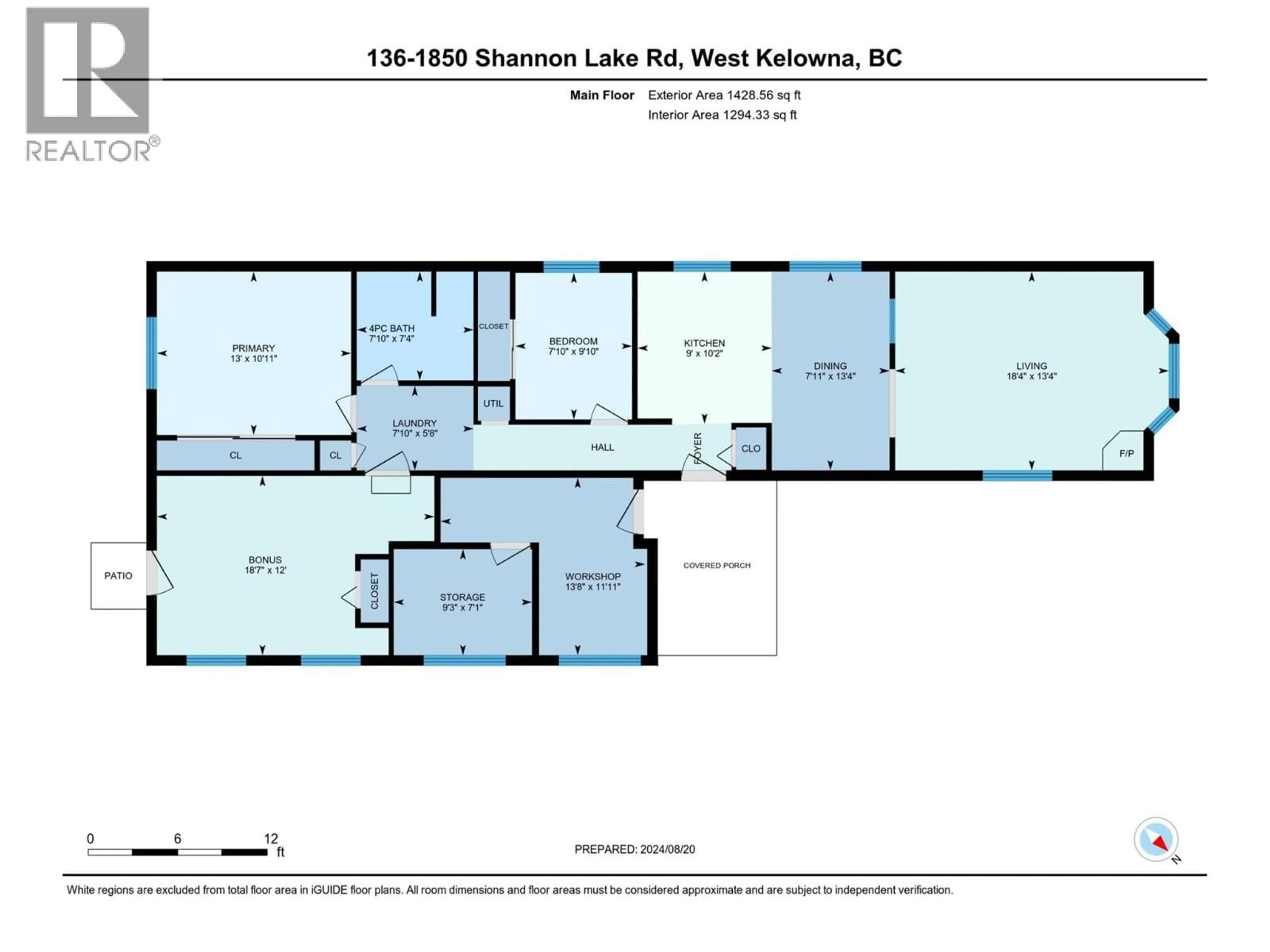 Floor plan for 136 - 1850 SHANNON LAKE ROAD, West Kelowna British Columbia V4T1L6