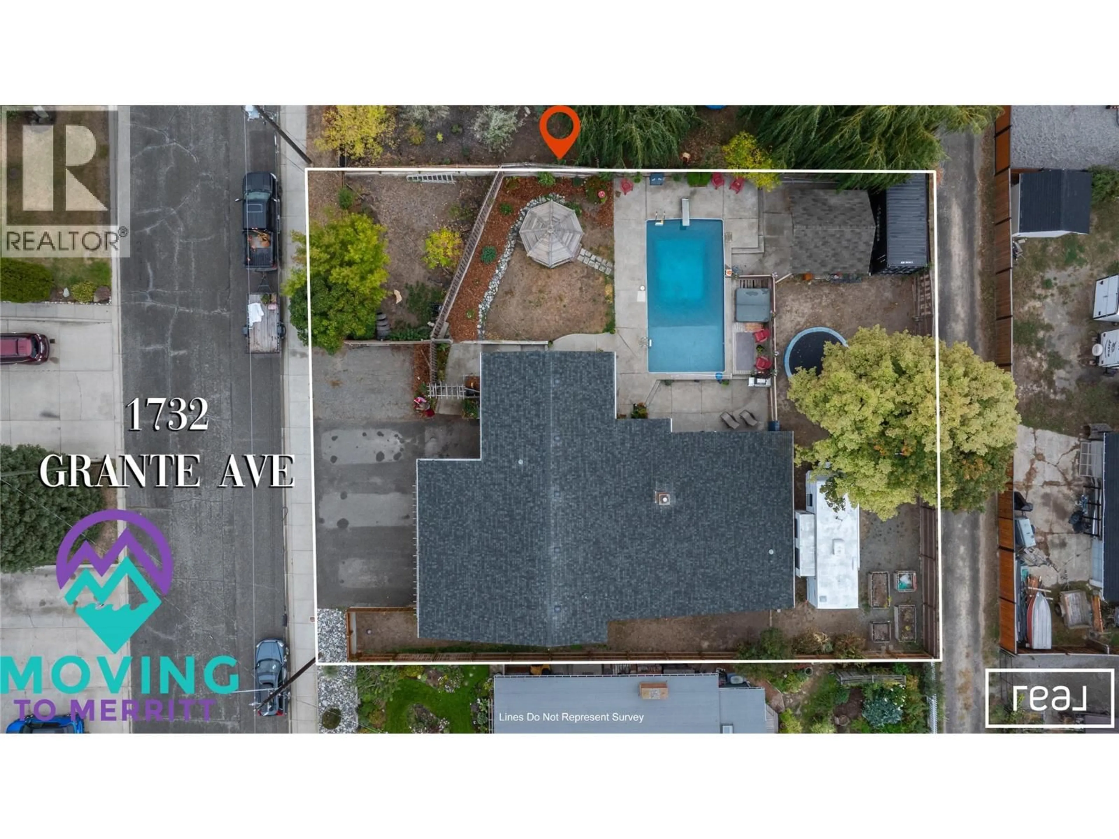 A pic from outside/outdoor area/front of a property/back of a property/a pic from drone, unknown for 1732 GRANITE AVENUE, Merritt British Columbia V1K1B8