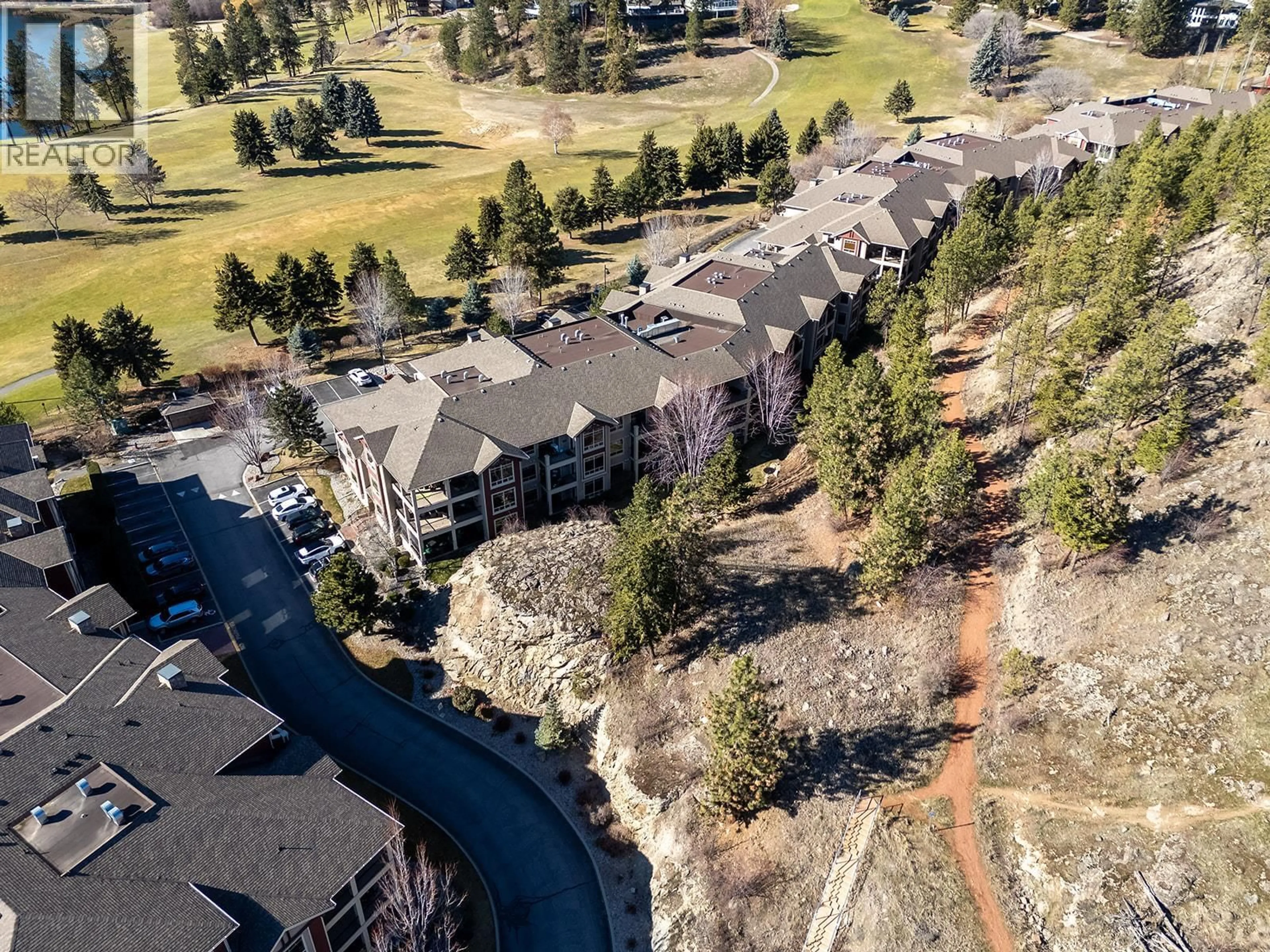 A pic from outside/outdoor area/front of a property/back of a property/a pic from drone, mountain view for 108 - 2760 AUBURN ROAD, West Kelowna British Columbia V4T4C2