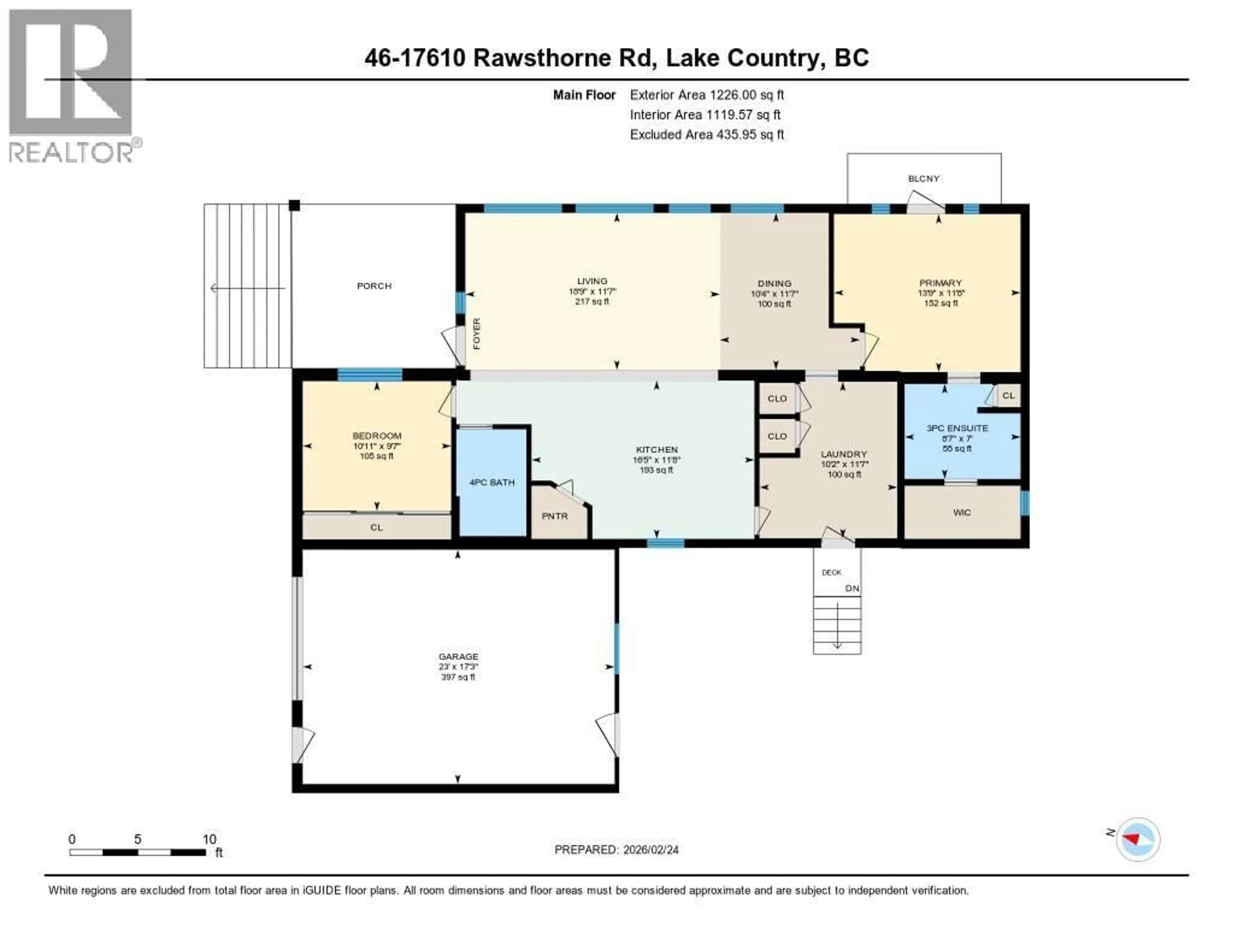 Floor plan for 46 - 17610 RAWSTHORNE ROAD, Lake Country British Columbia V4V2K2