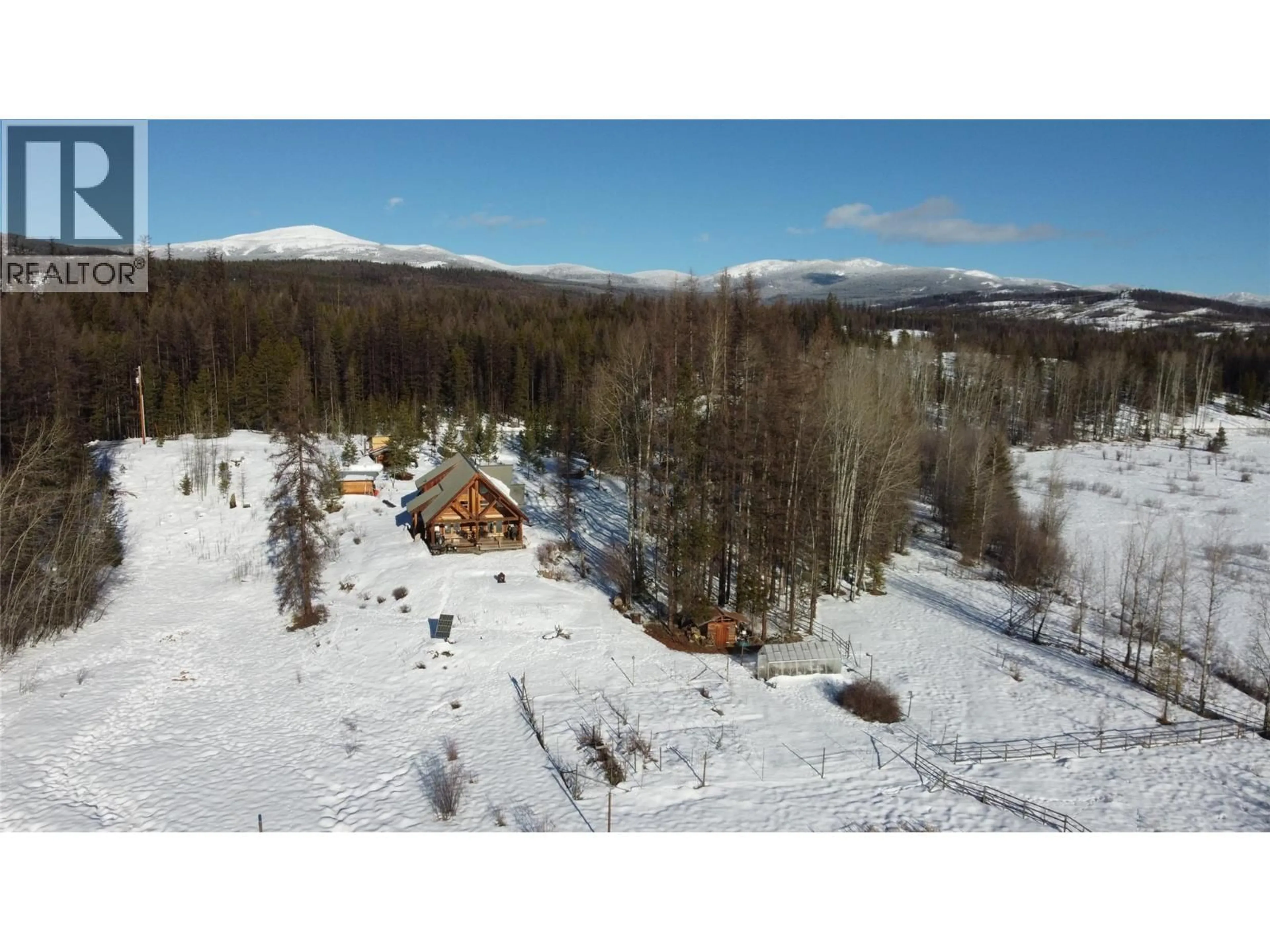 A pic from outside/outdoor area/front of a property/back of a property/a pic from drone, mountain view for 2120 FISH LAKE ROAD, Rock Creek British Columbia V0H1Y0
