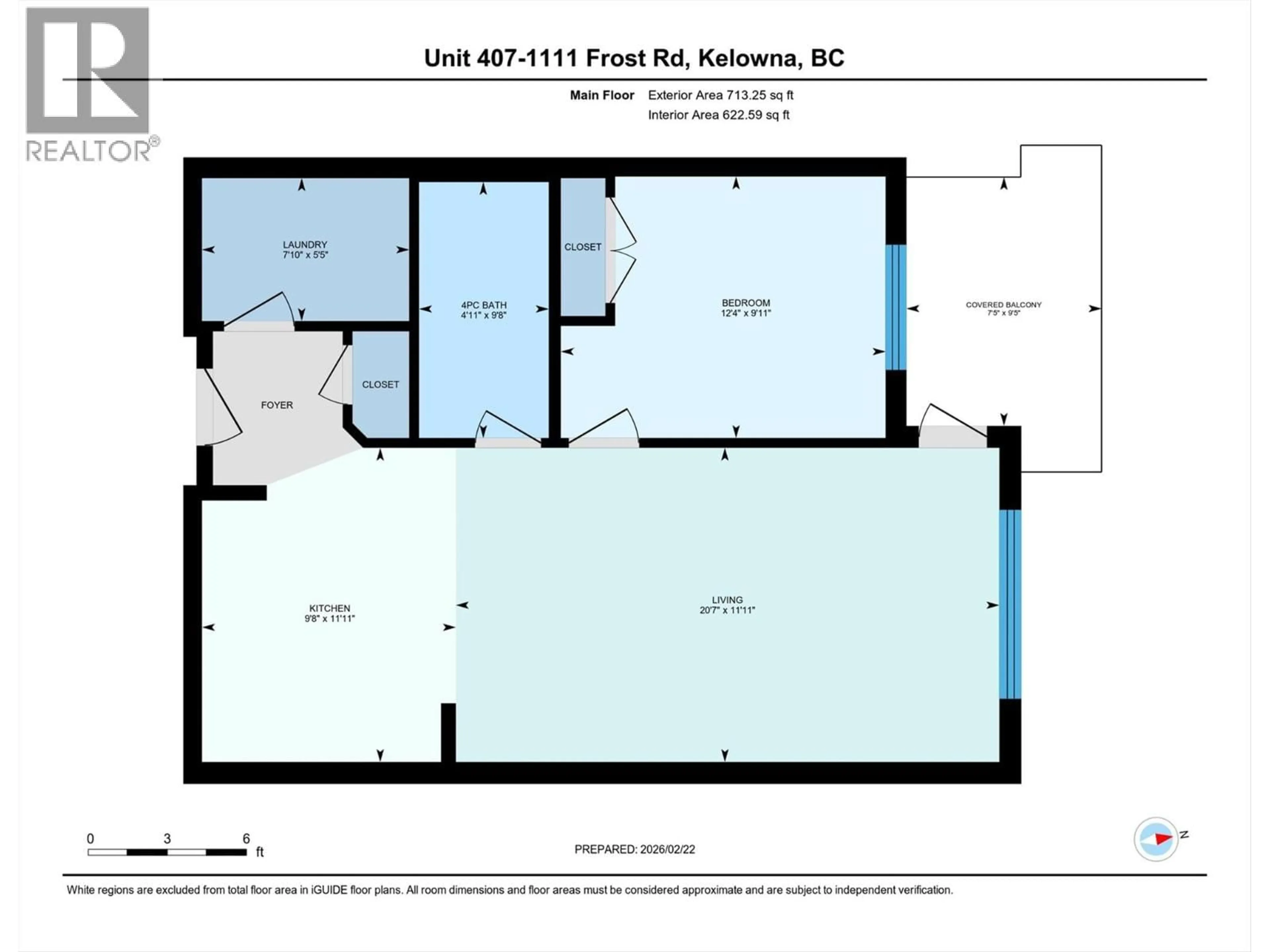 Floor plan for 407 - 1111 FROST ROAD, Kelowna British Columbia V1W0G8